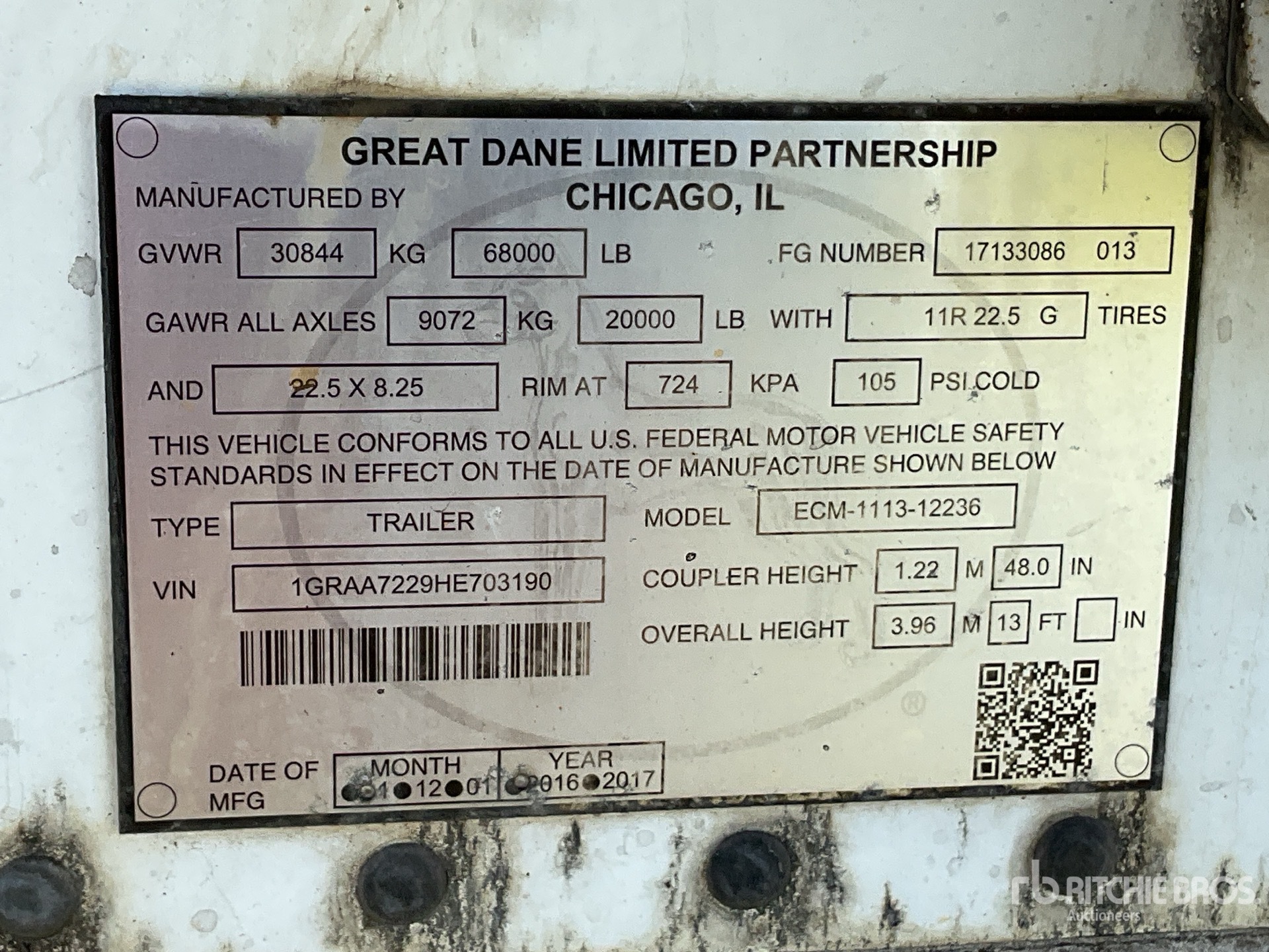 General Appearance with Serial Number / VIN