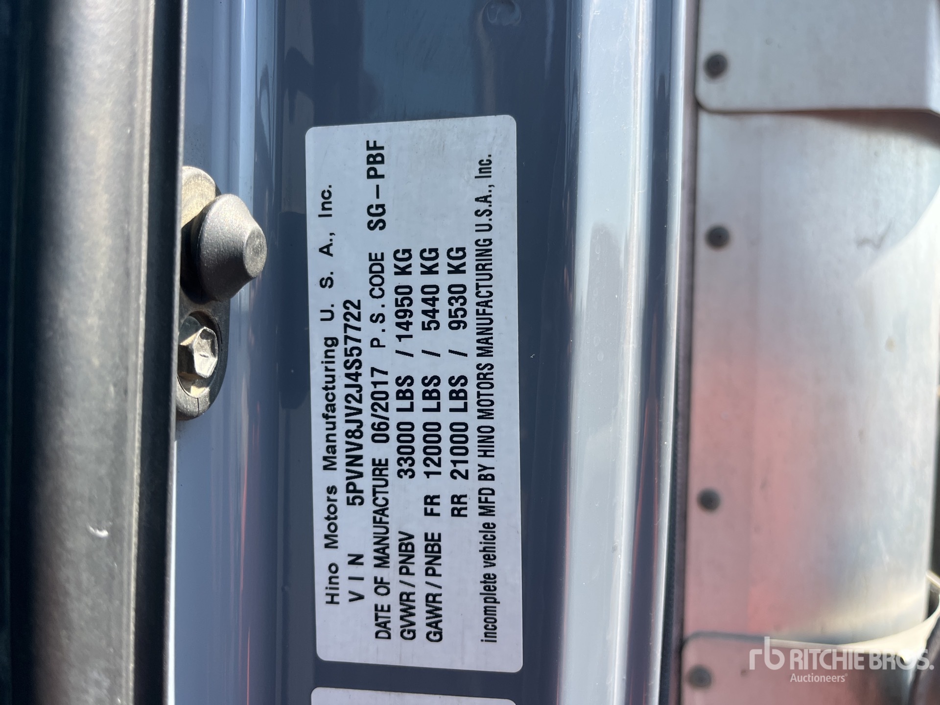 General Appearance with Serial Number / VIN