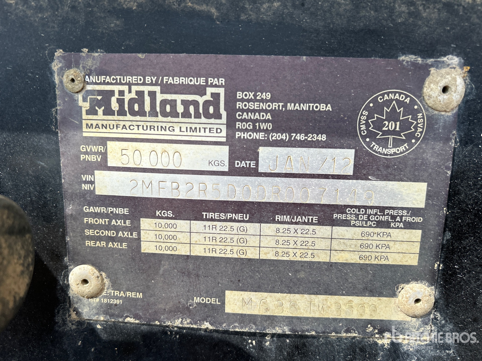 General Appearance with Serial Number / VIN