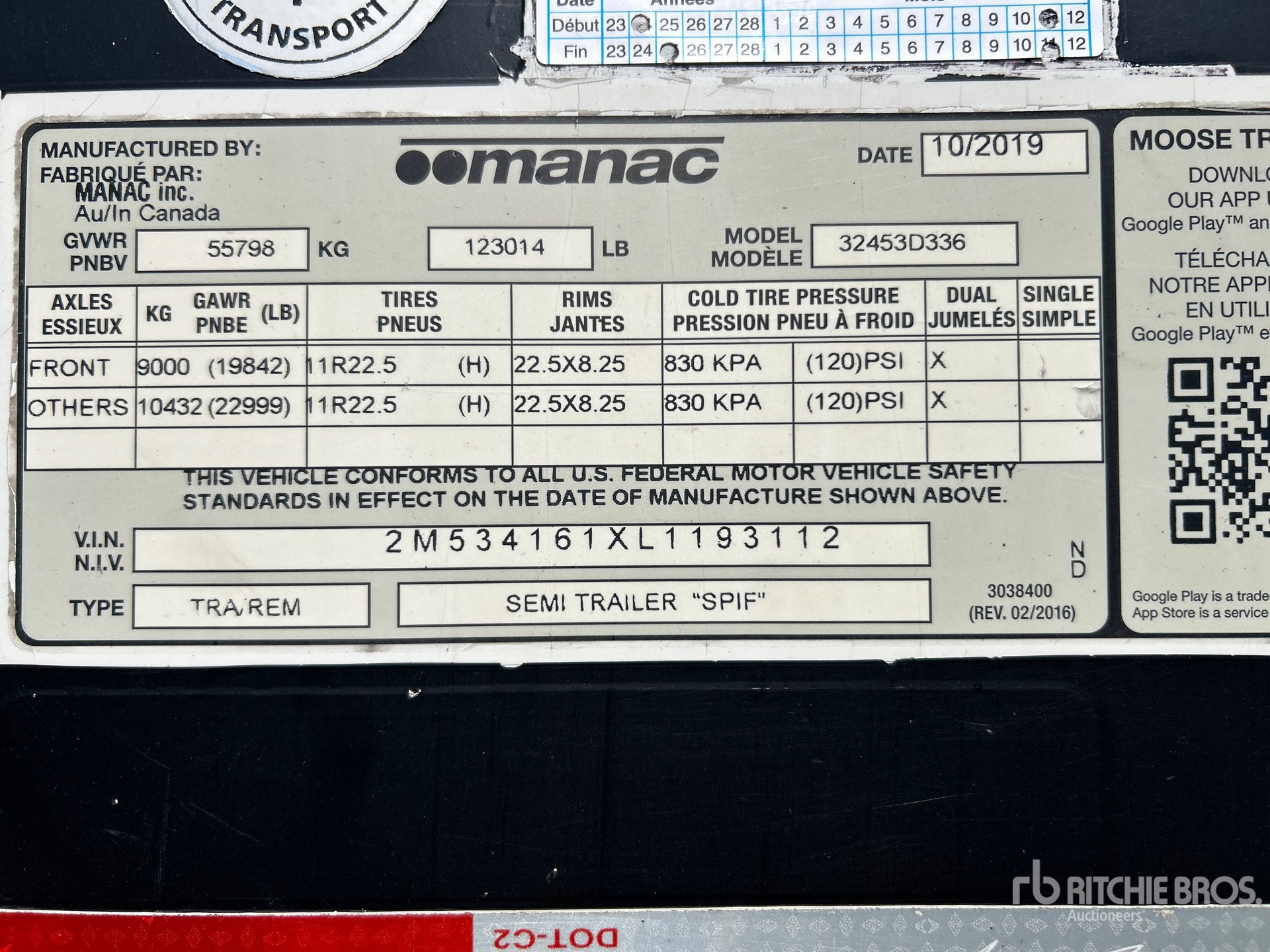General Appearance with Serial Number / VIN