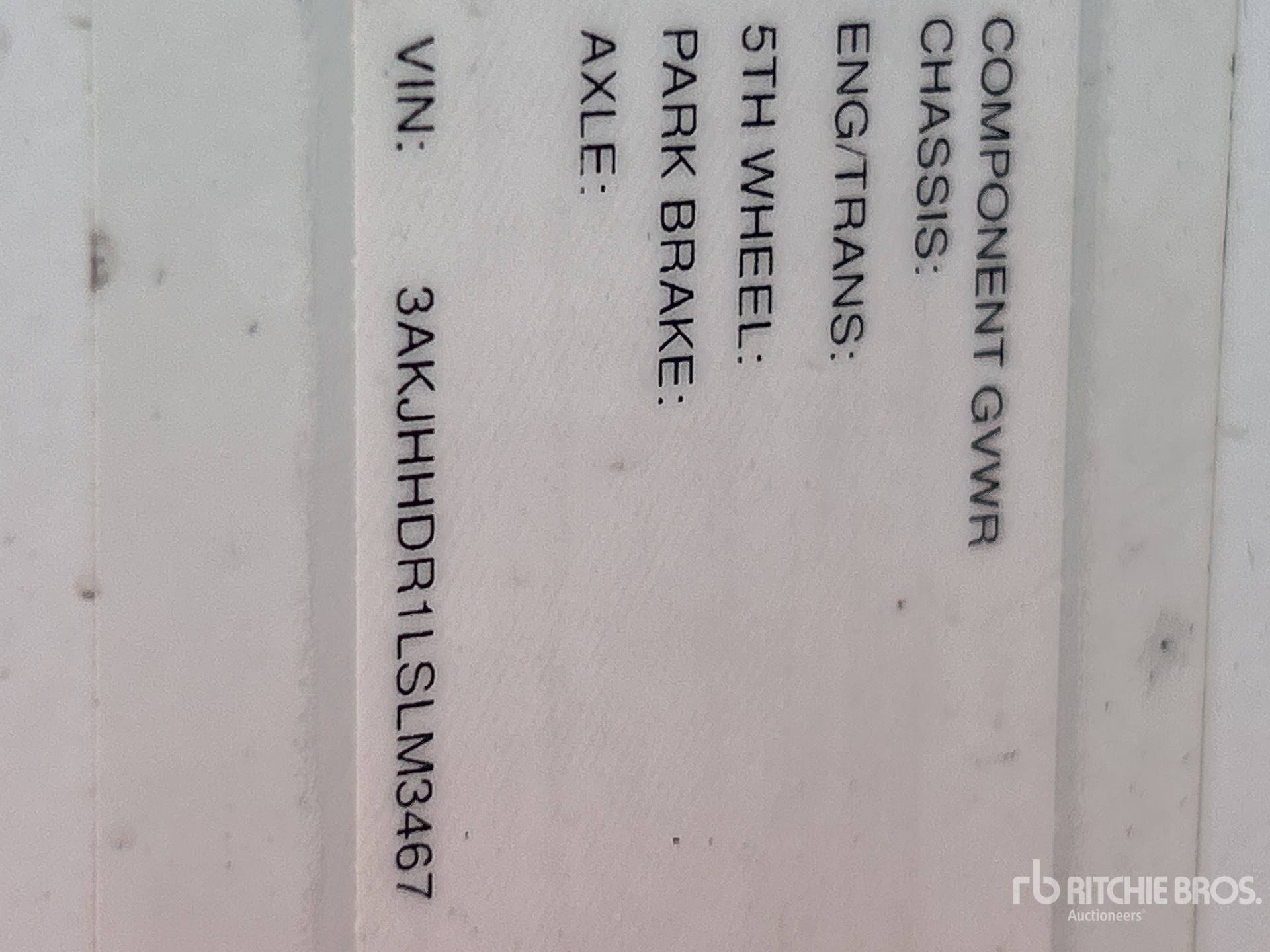 General Appearance with Serial Number / VIN