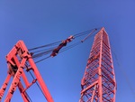 Crane Superstructure with Línea colgante (tubería de tensión del pescante)