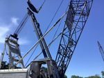 Crane Superstructure with Boom Stops