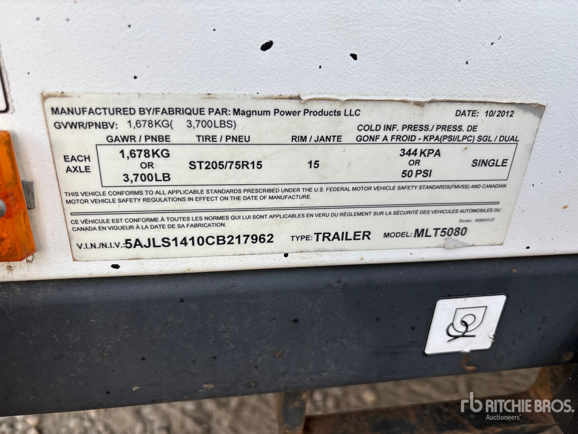 General Appearance with Serial Number / VIN