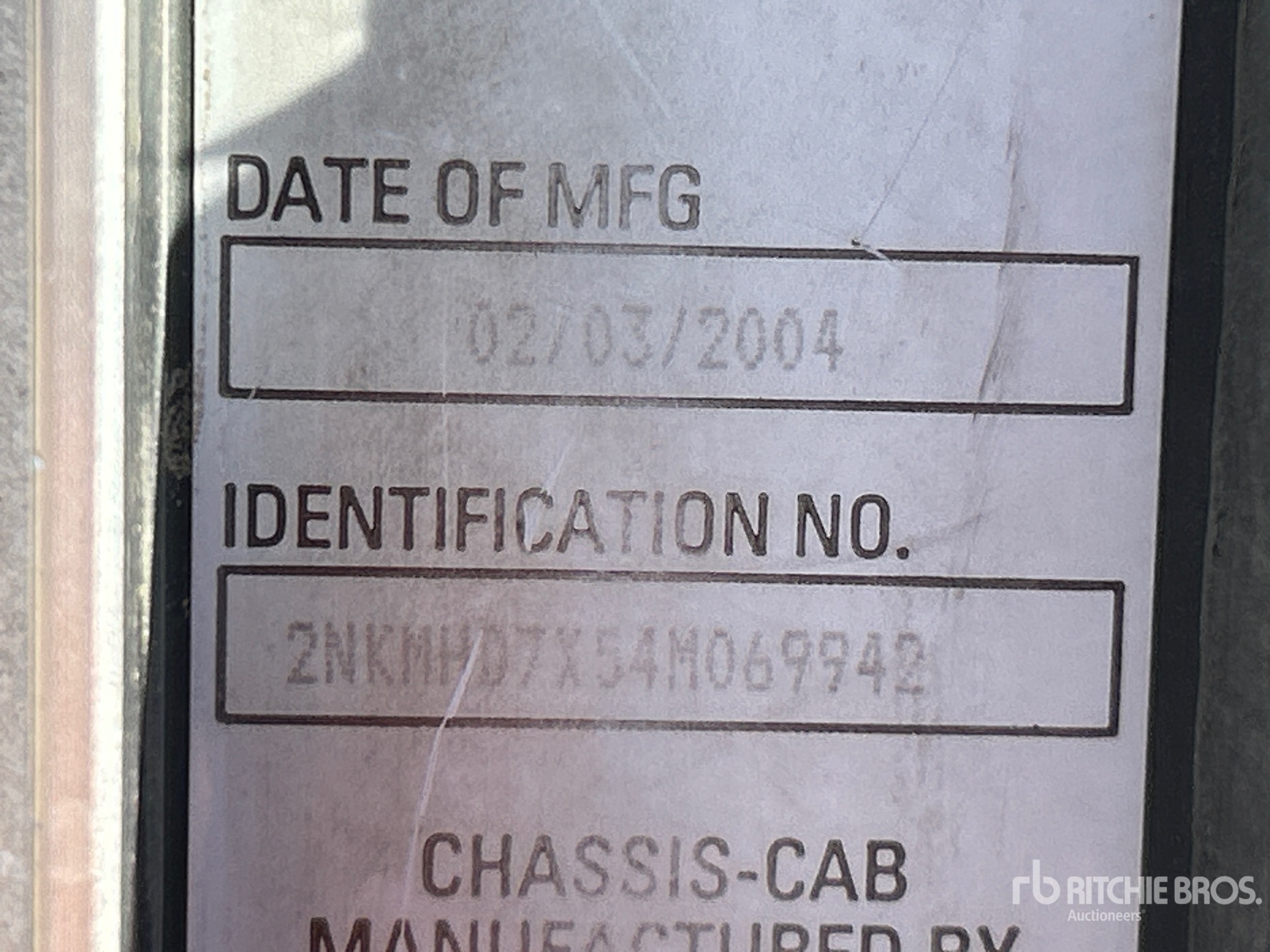 General Appearance with Serial Number / VIN