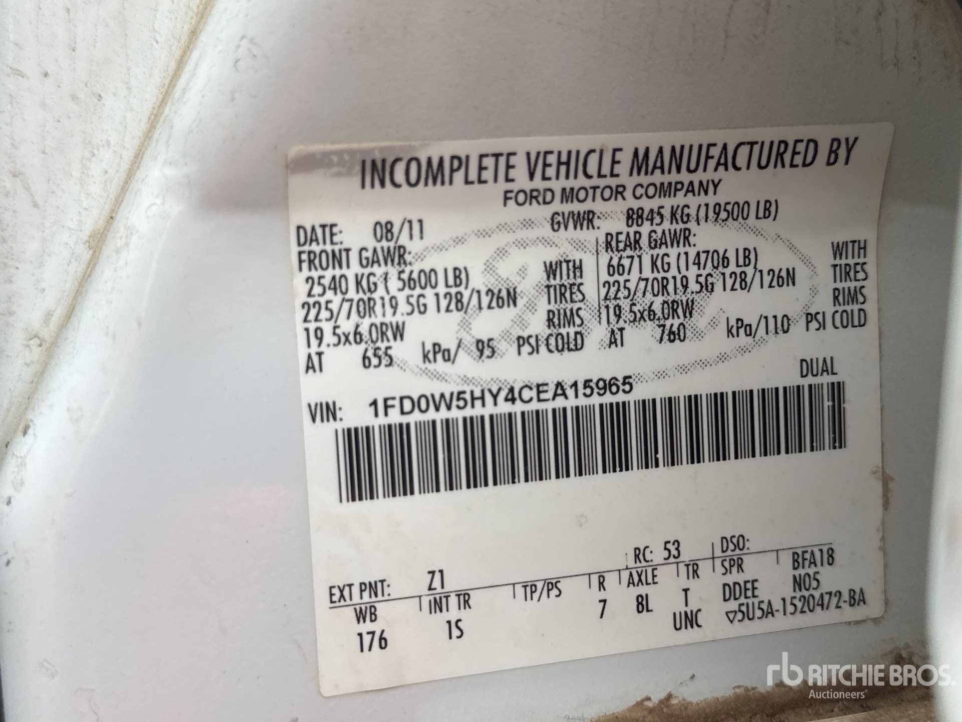 General Appearance with Serial Number / VIN