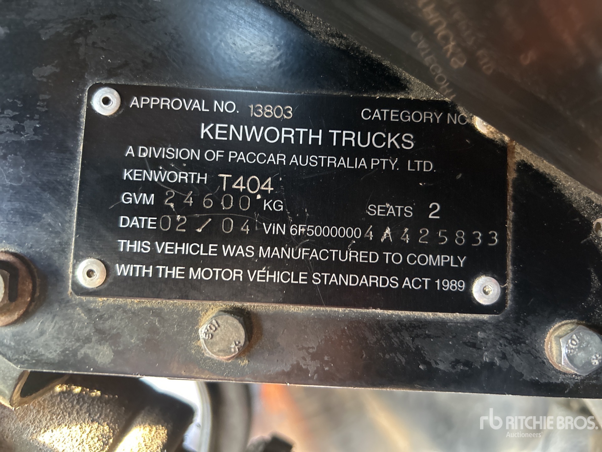 General Appearance with Numéro de série/Numéro d'identification du véhicule automobile