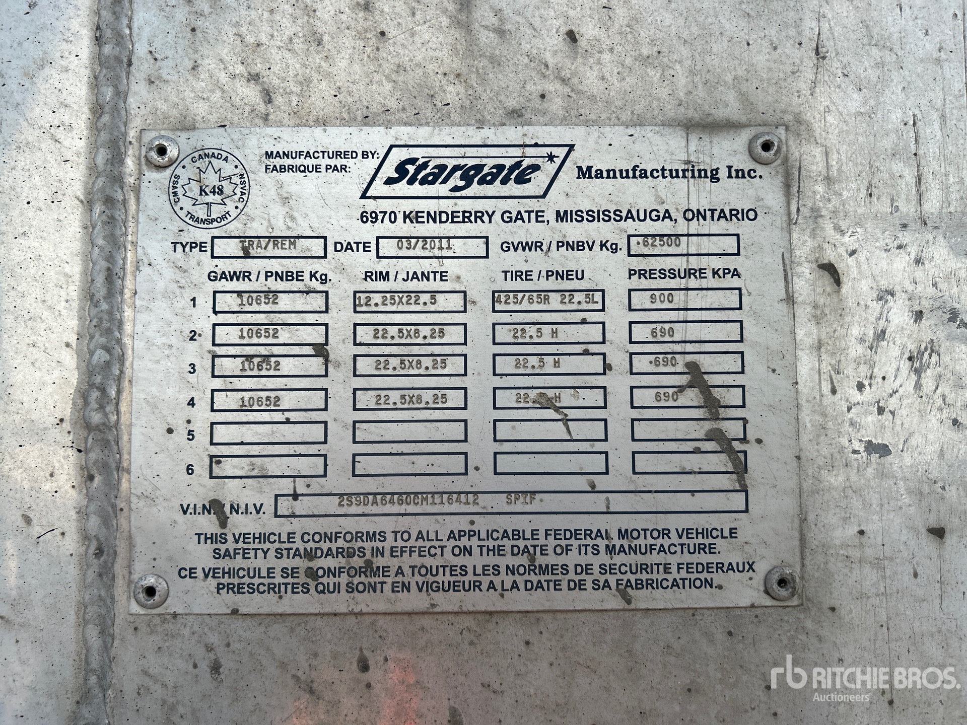 General Appearance with Serial Number / VIN