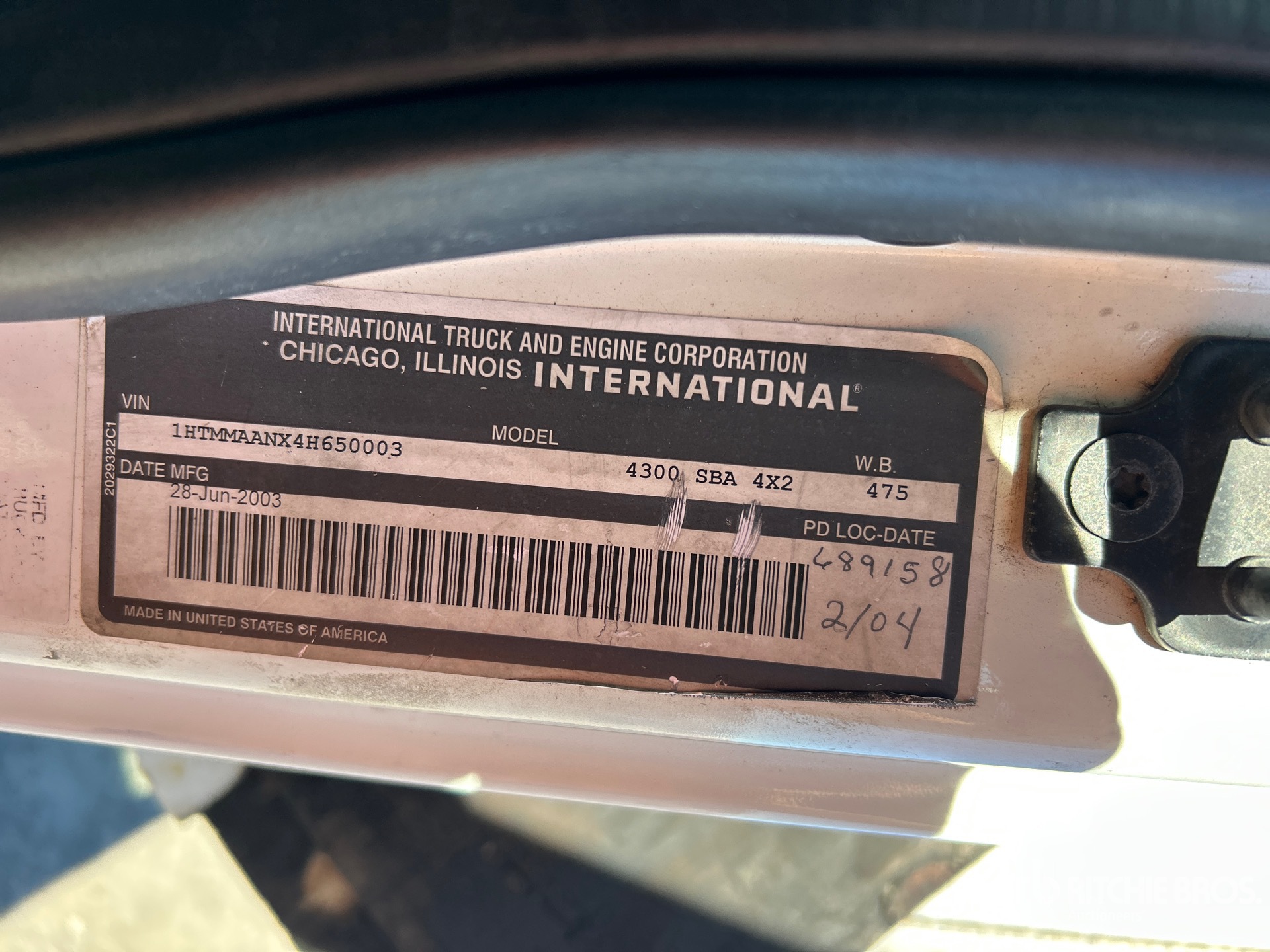 General Appearance with Numero seriale/numero d’identificazione del veicolo (VIN)