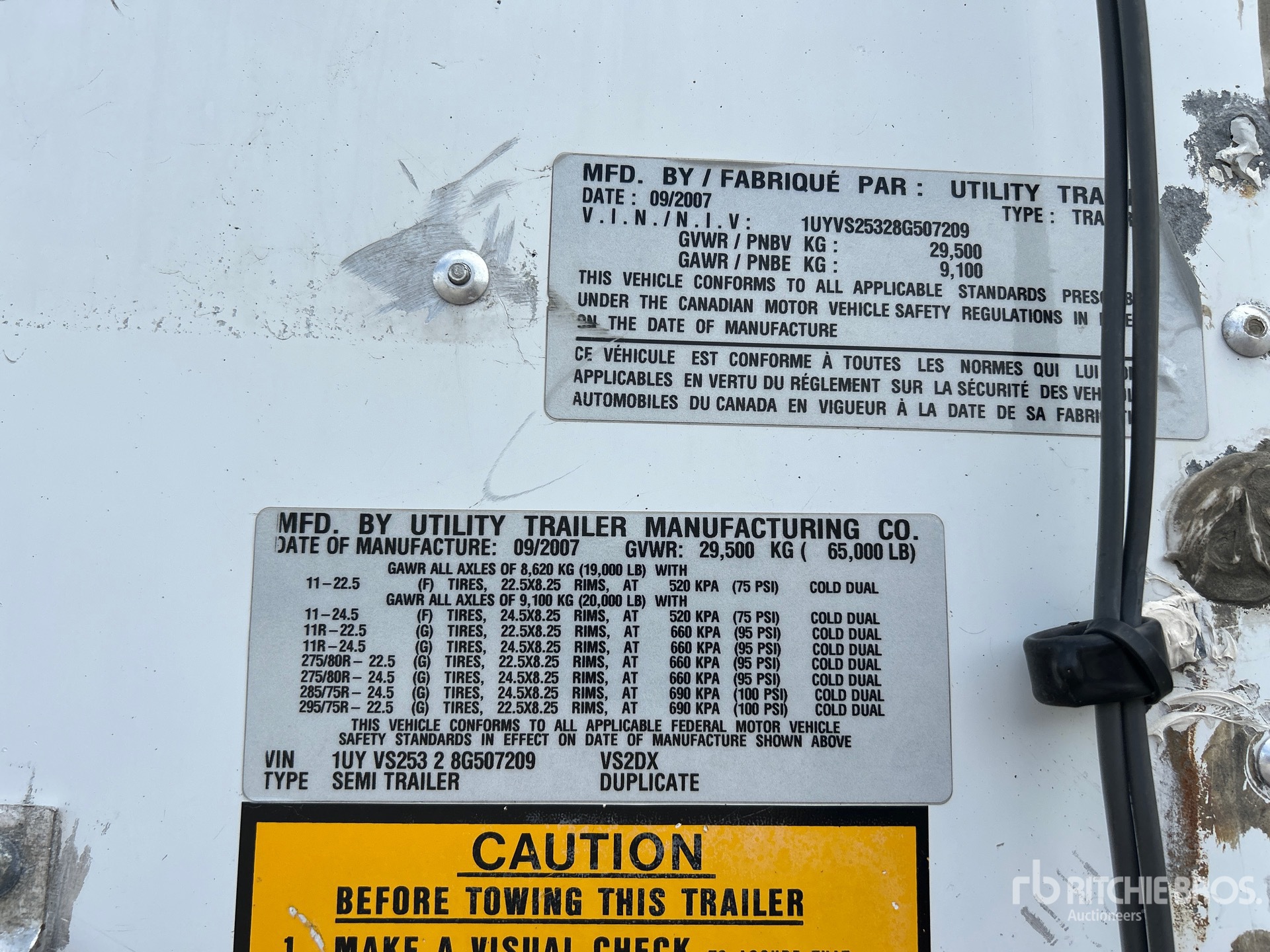 General Appearance with Serial Number / VIN