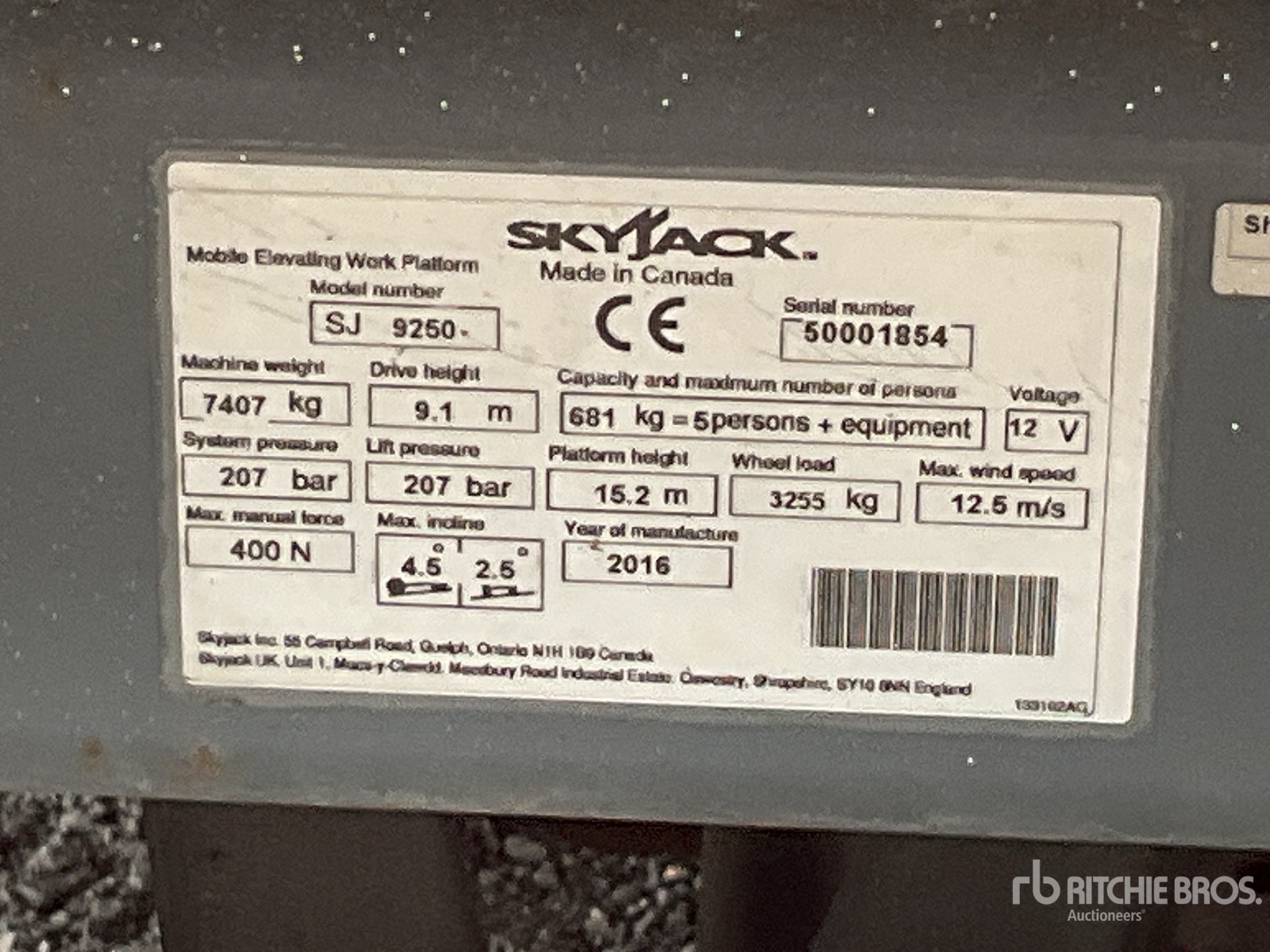 General Appearance with Serial Number / VIN