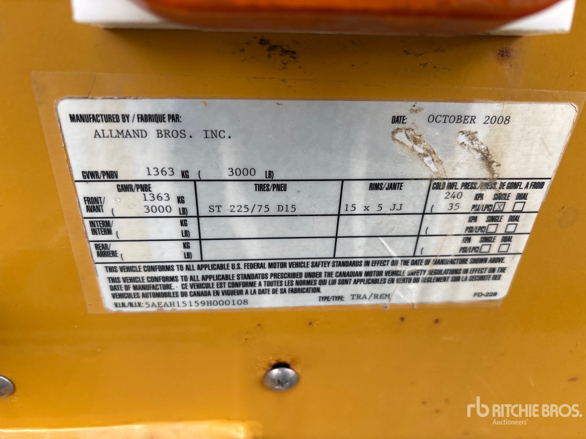 General Appearance with Serial Number / VIN