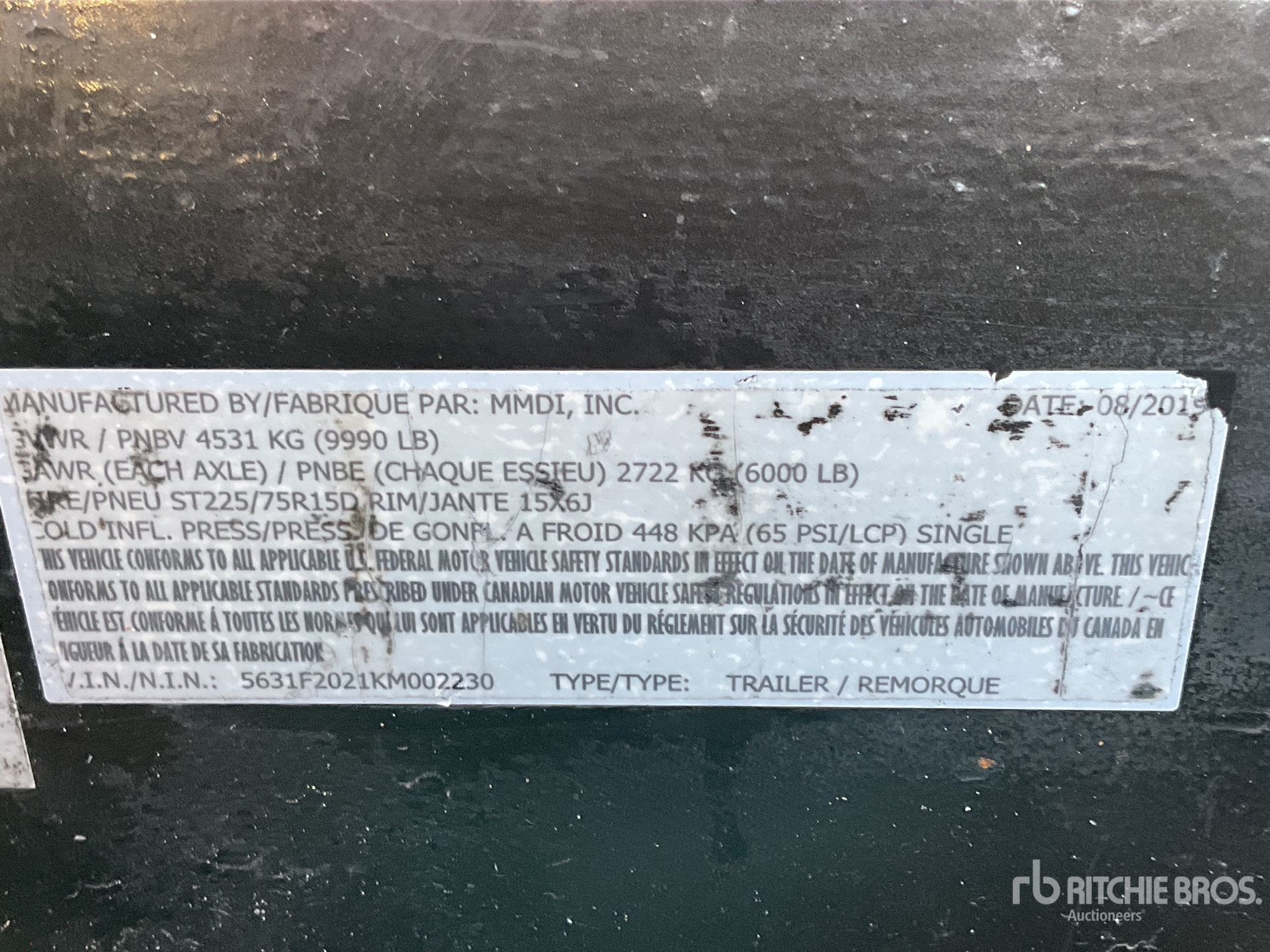 General Appearance with Serial Number / VIN