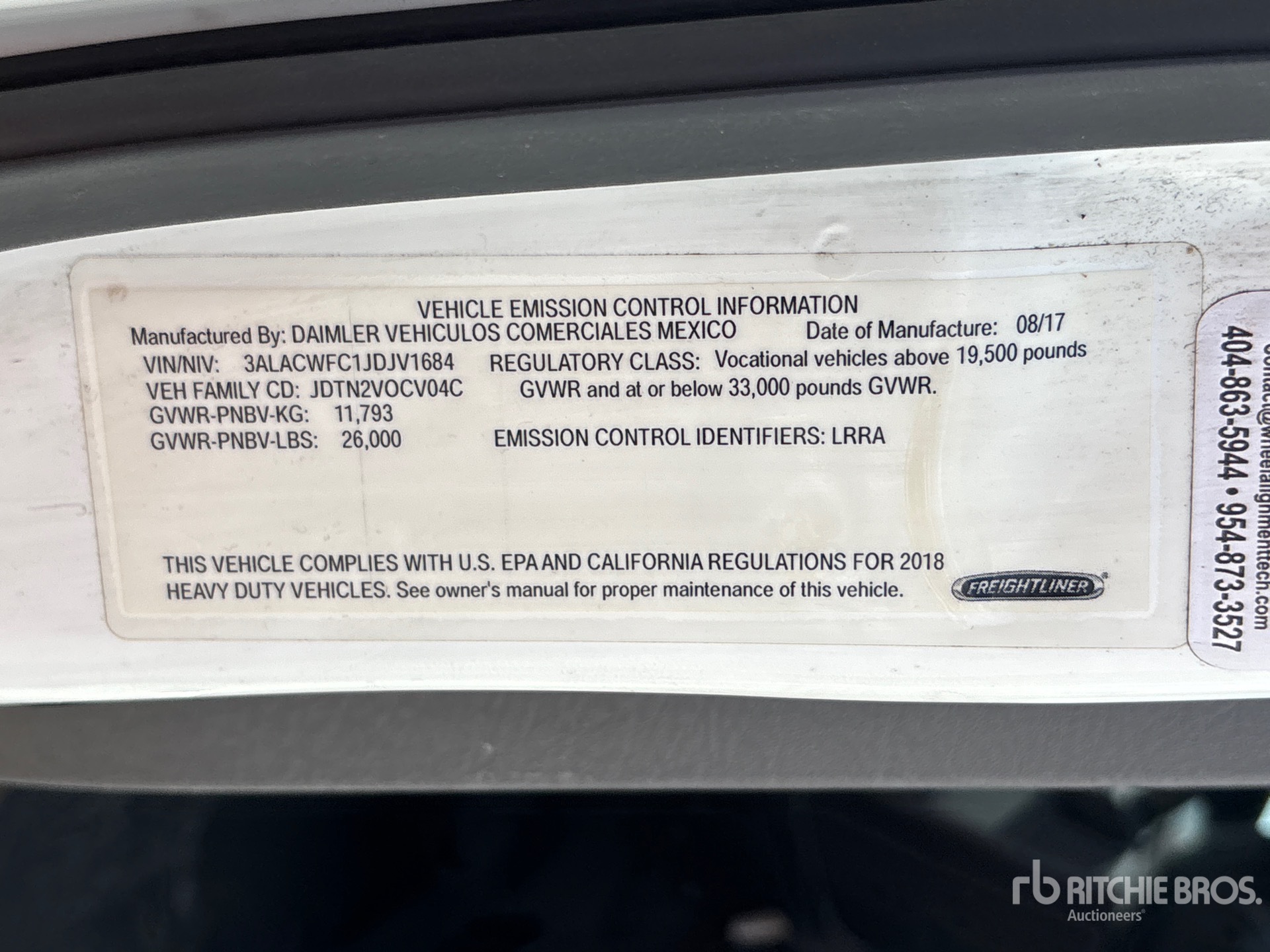 General Appearance with Numéro de série/Numéro d'identification du véhicule automobile