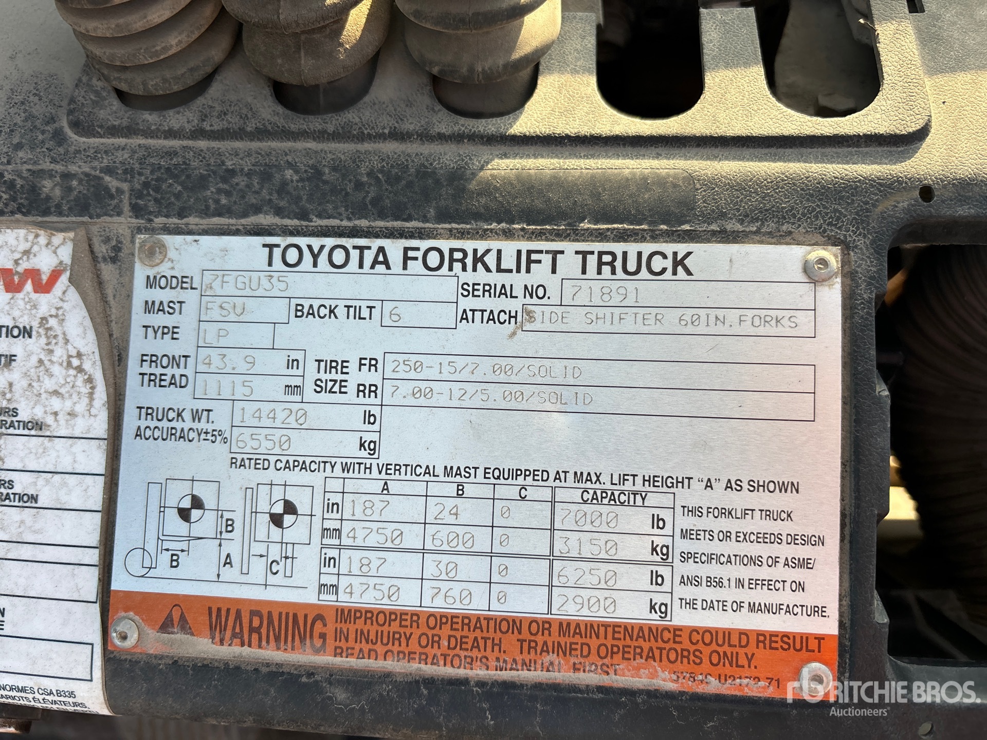 General Appearance with Serial Number / VIN