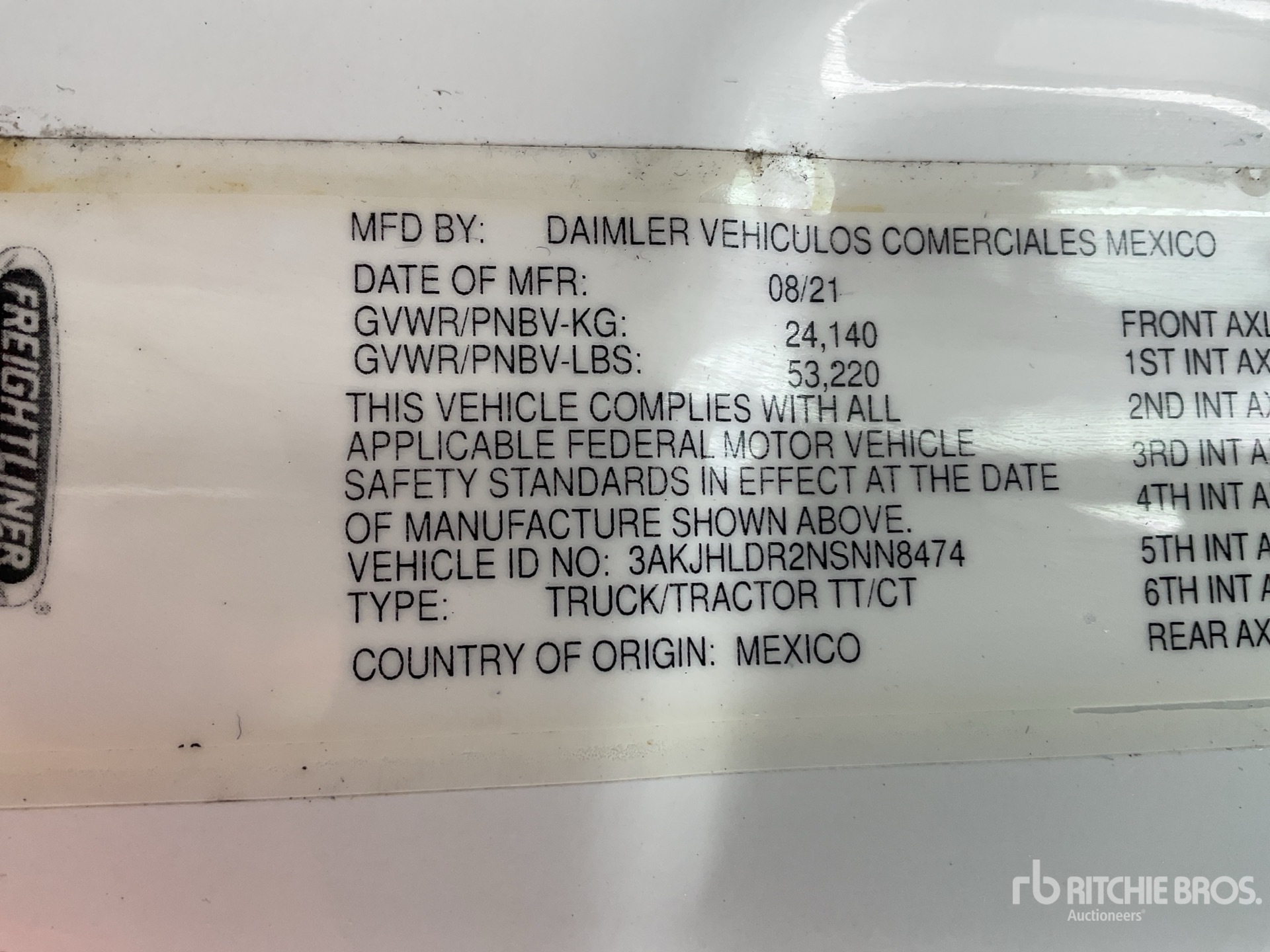 General Appearance with Numéro de série/Numéro d'identification du véhicule automobile