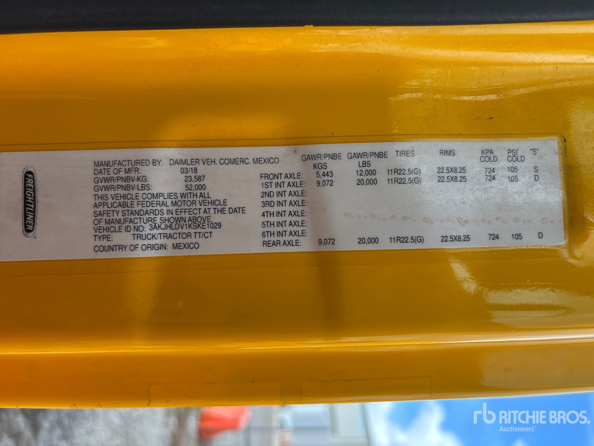General Appearance with Serial Number / VIN