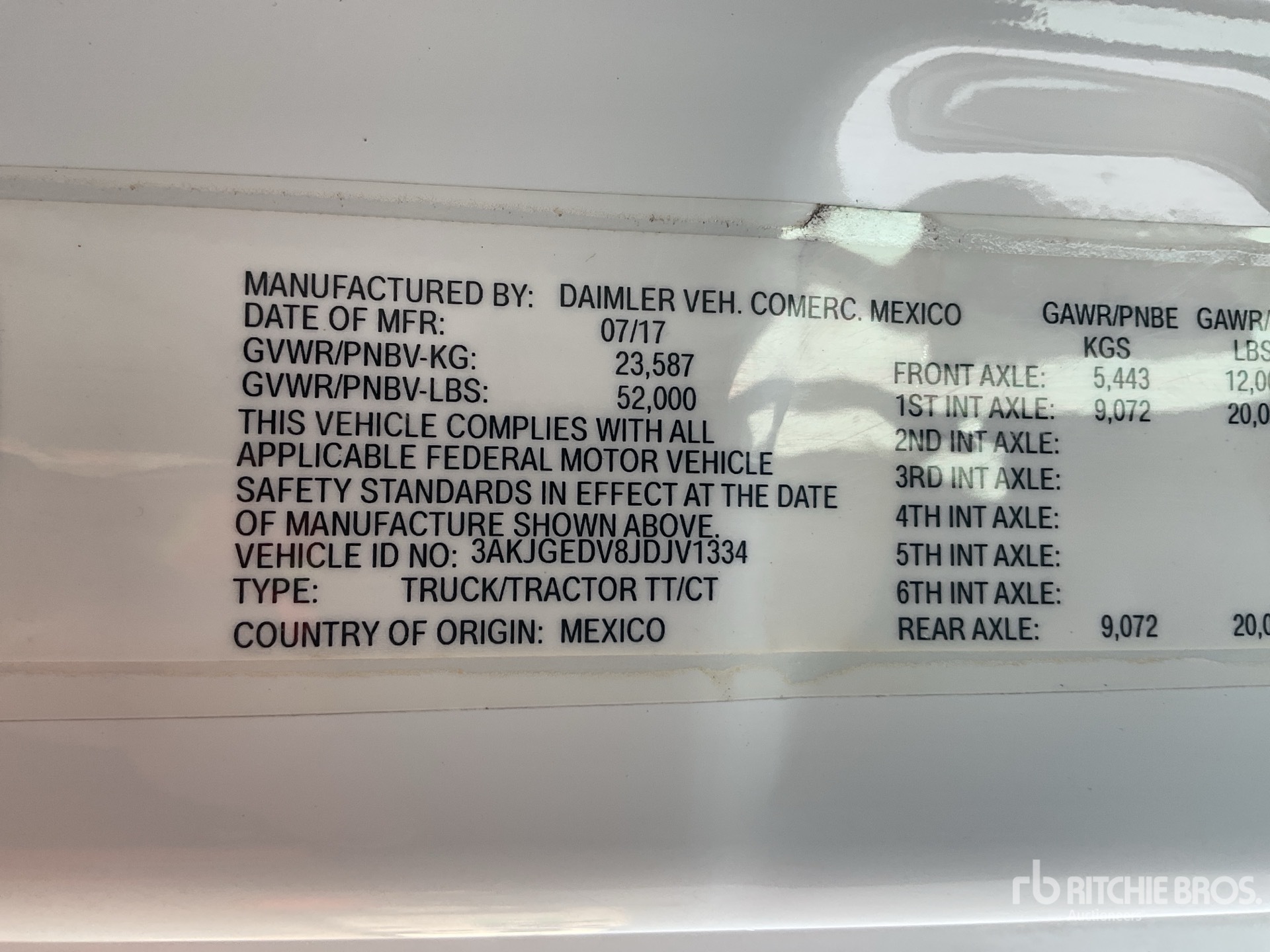 General Appearance with Serial Number / VIN