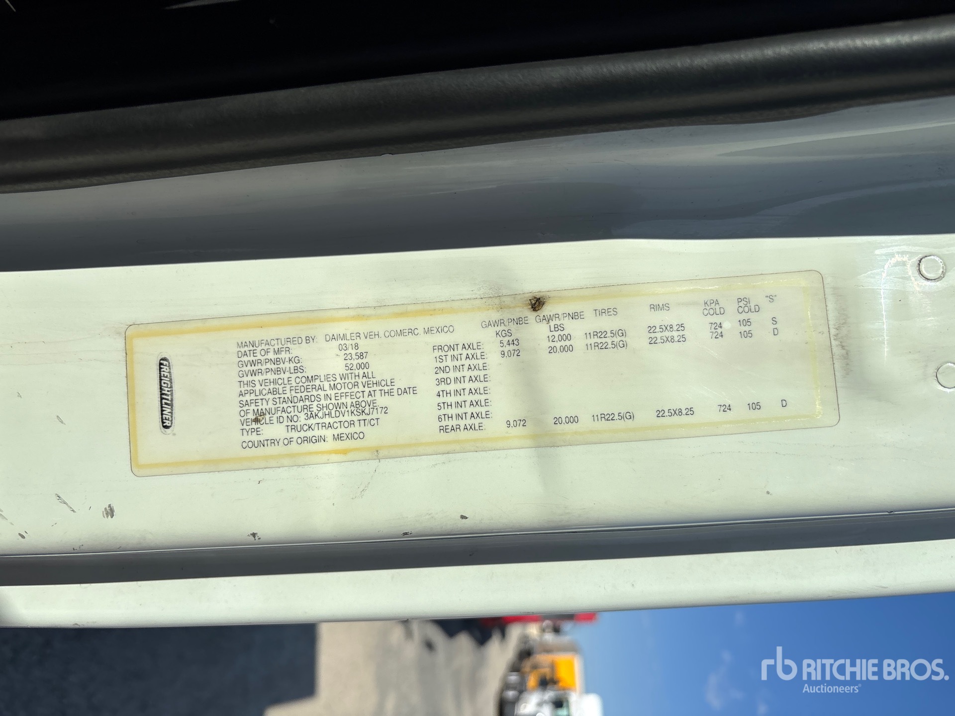 General Appearance with Serial Number / VIN