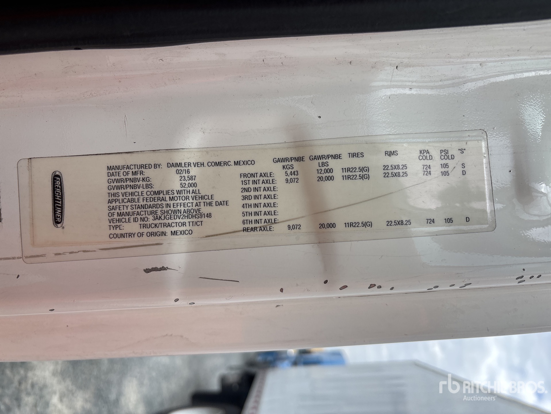 General Appearance with Serial Number / VIN
