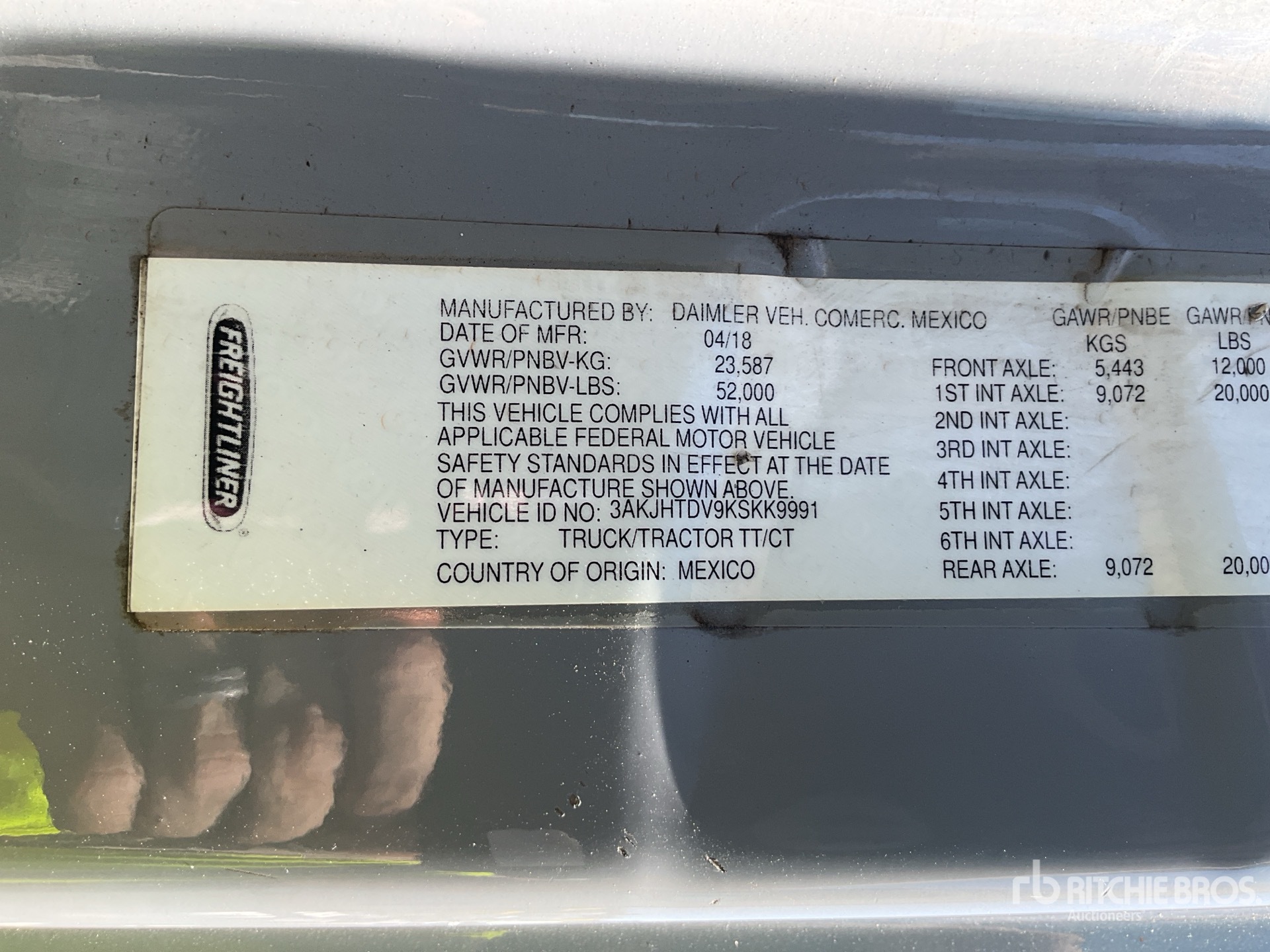 General Appearance with Serial Number / VIN