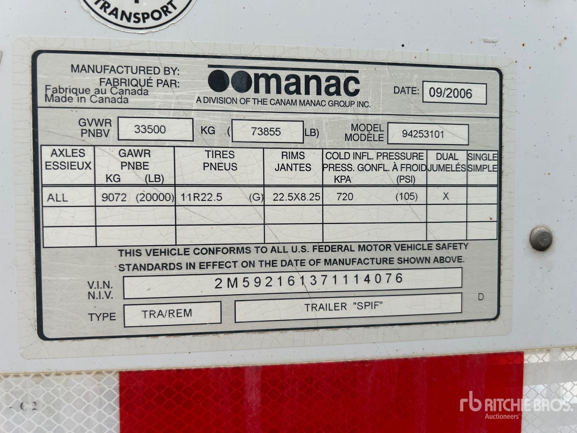 General Appearance with Serial Number / VIN