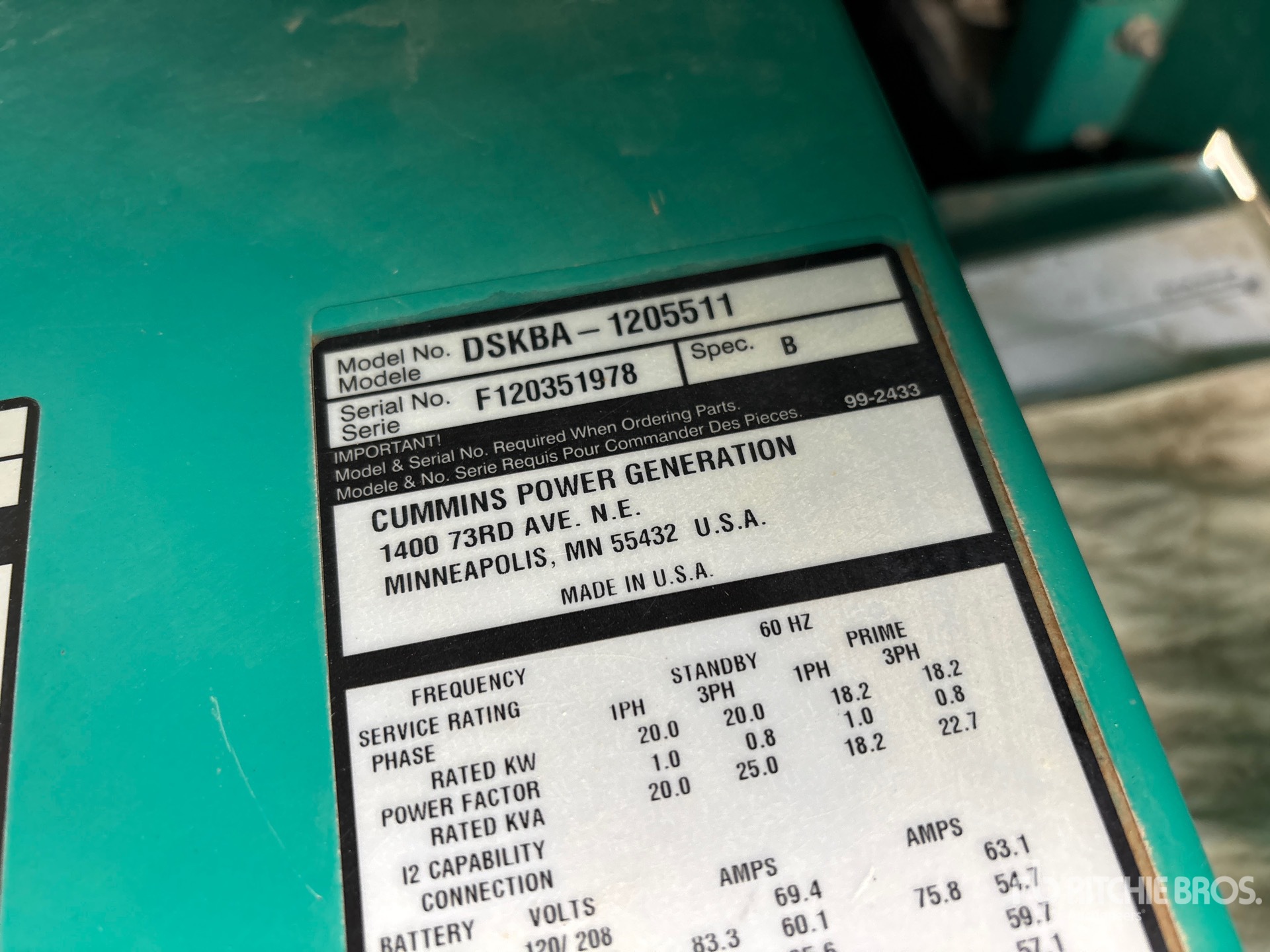 General Appearance with Serial Number / VIN