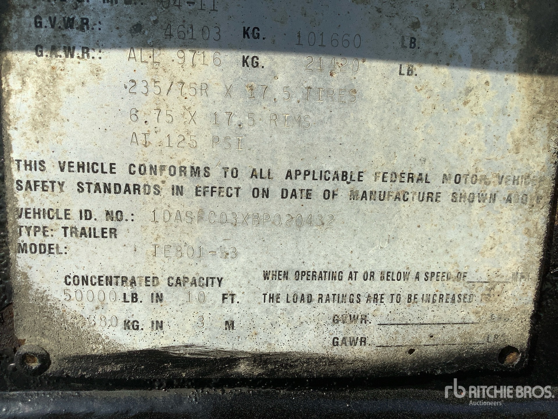 General Appearance with Serial Number / VIN
