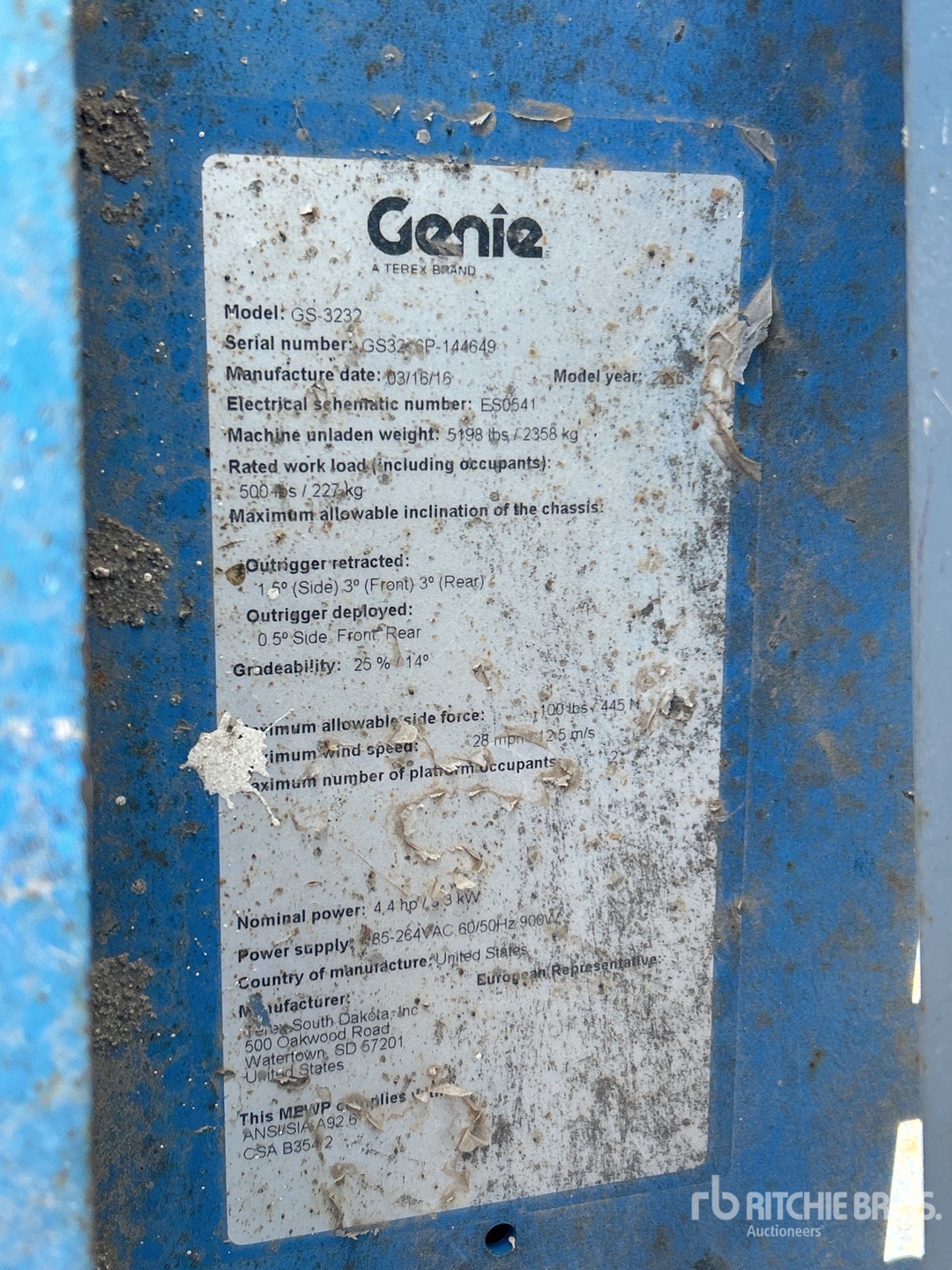 General Appearance with Serial Number / VIN