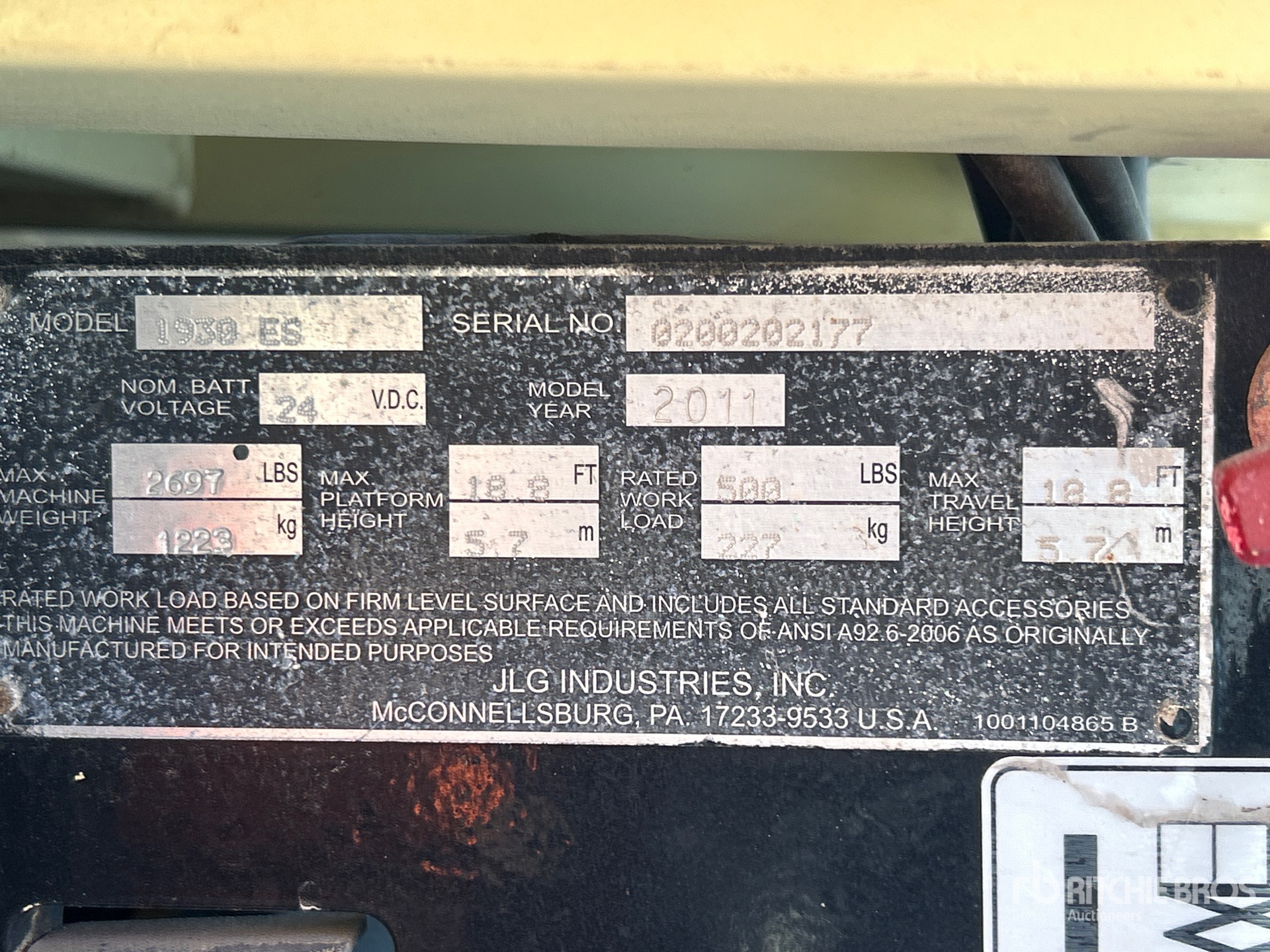 General Appearance with Serial Number / VIN