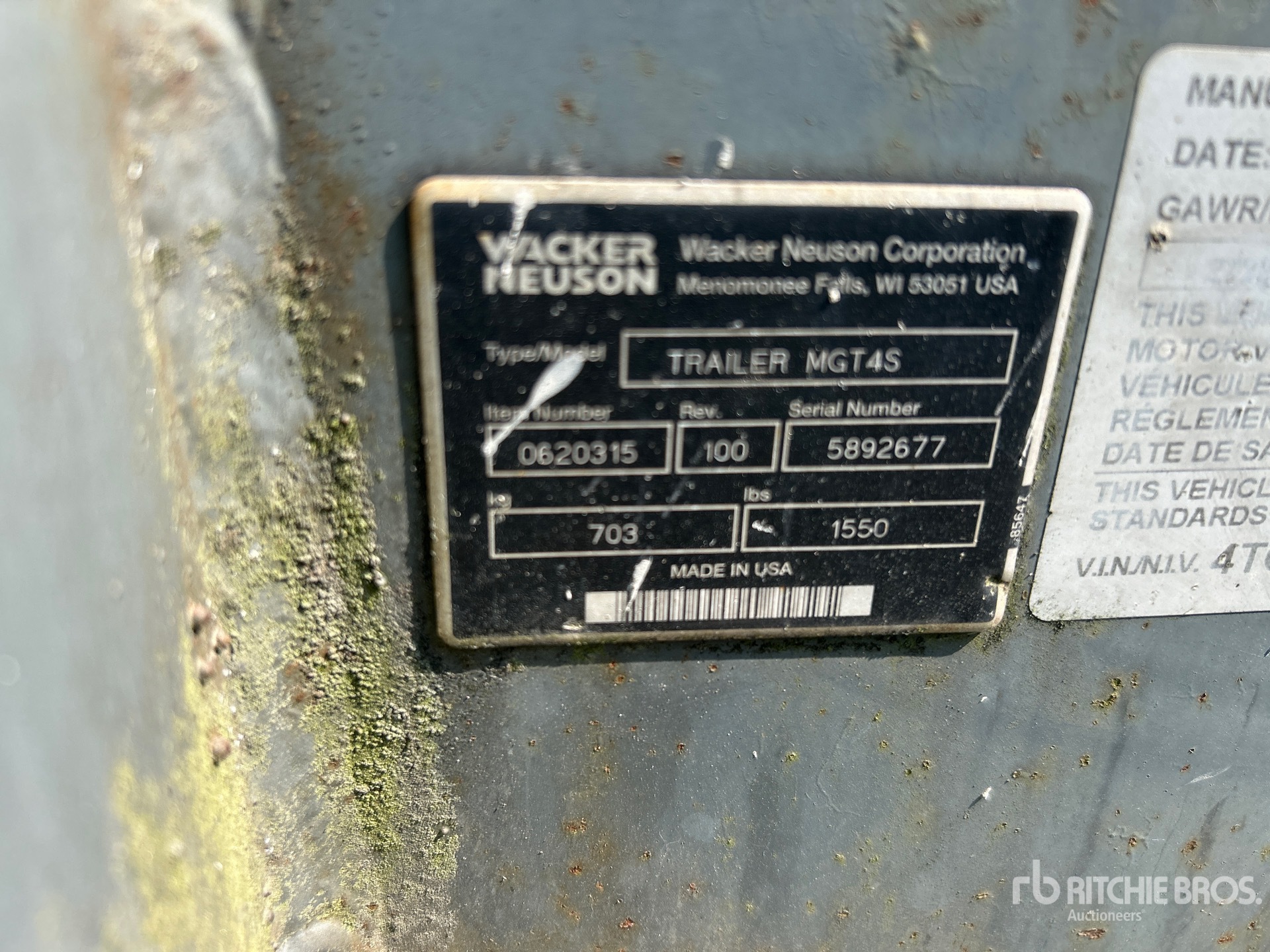 General Appearance with Serial Number / VIN