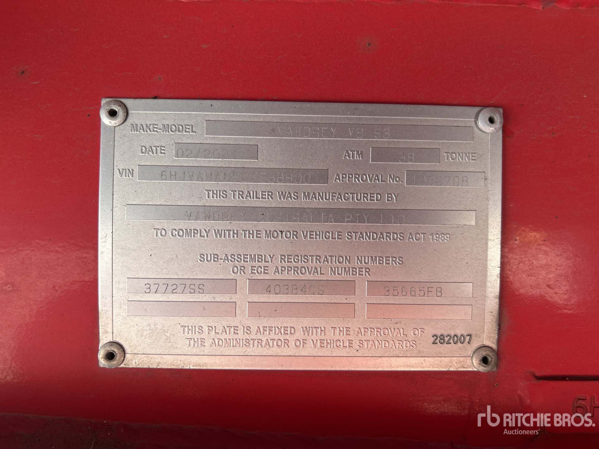 General Appearance with Serial Number / VIN