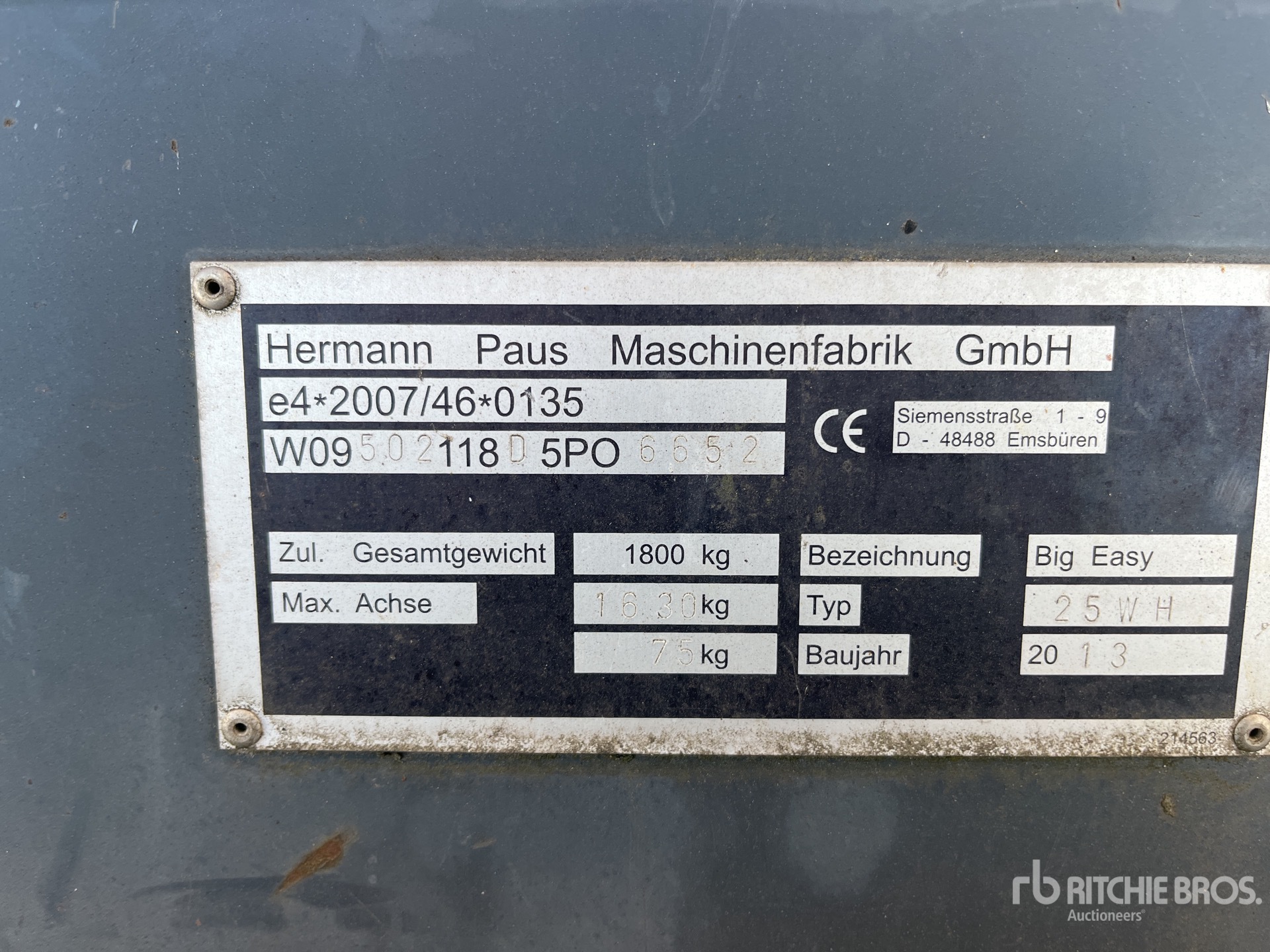General Appearance with Serial Number / VIN
