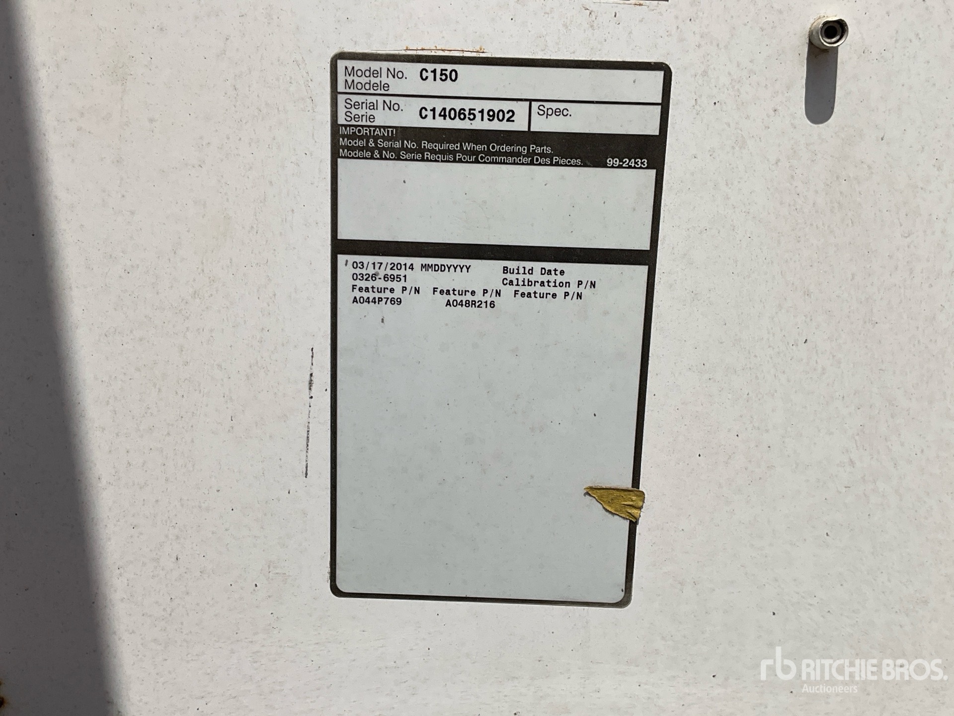 General Appearance with Unit Serial Number