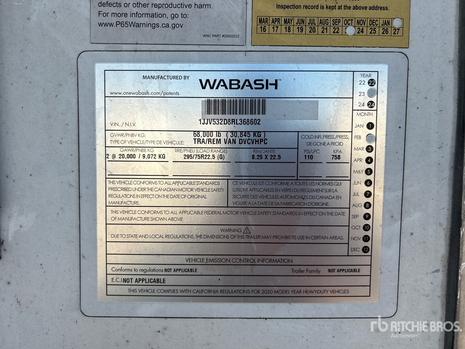 General Appearance with Serial Number / VIN