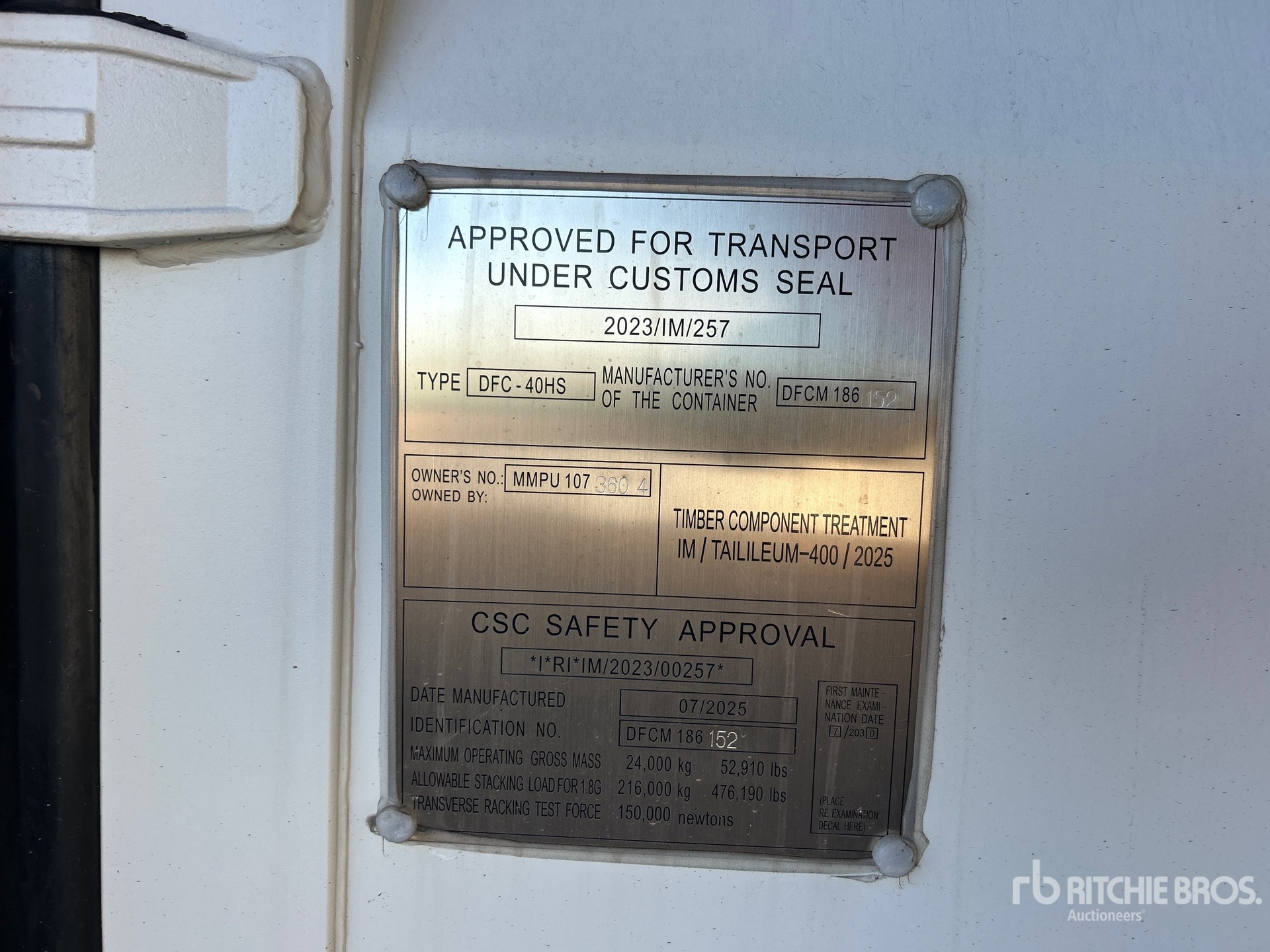 General Appearance with Serial Number / VIN