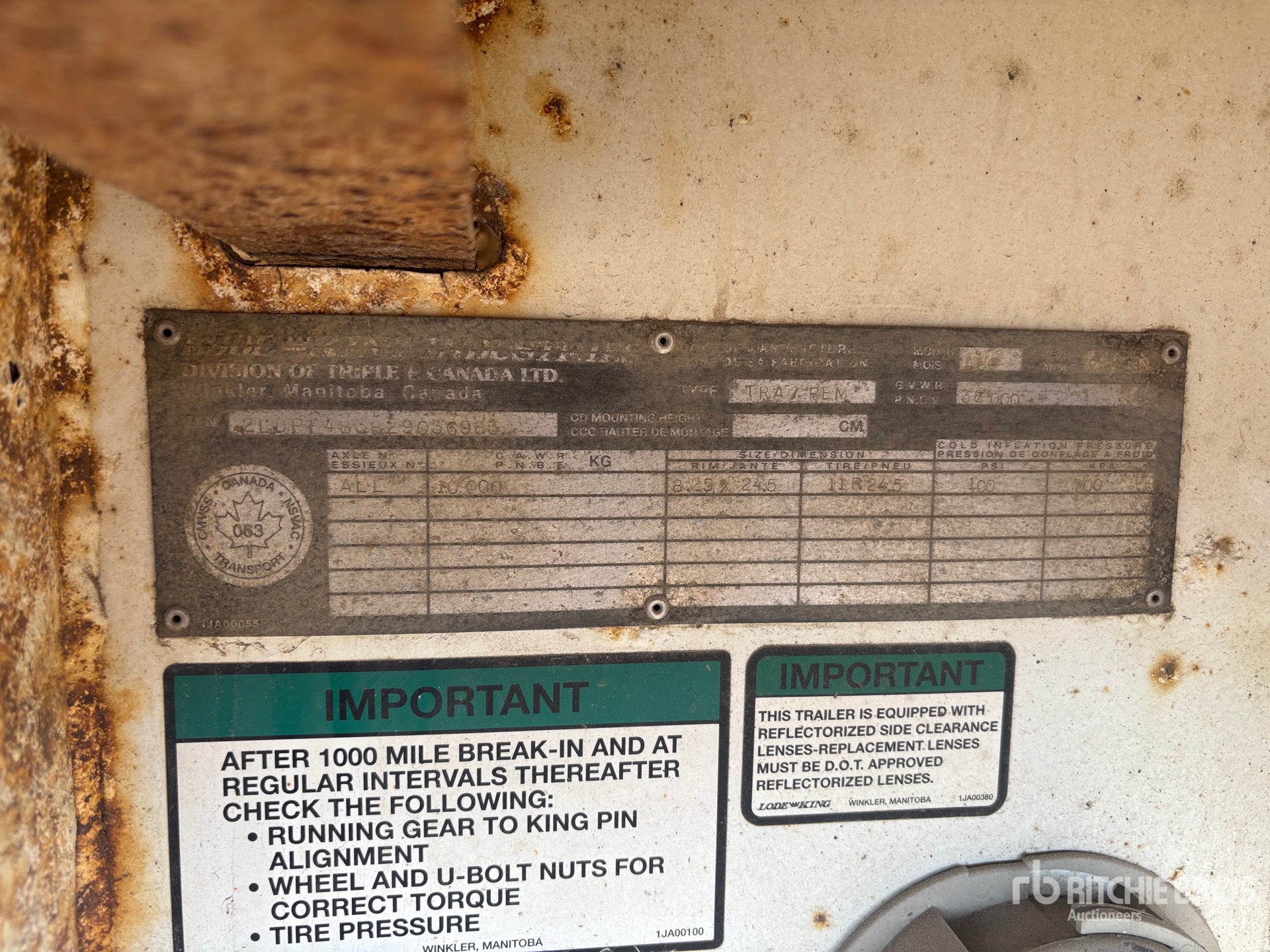 General Appearance with Serial Number / VIN