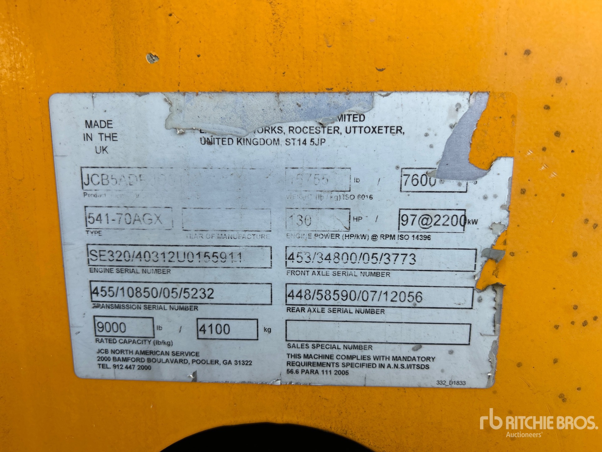 General Appearance with Serial Number / VIN