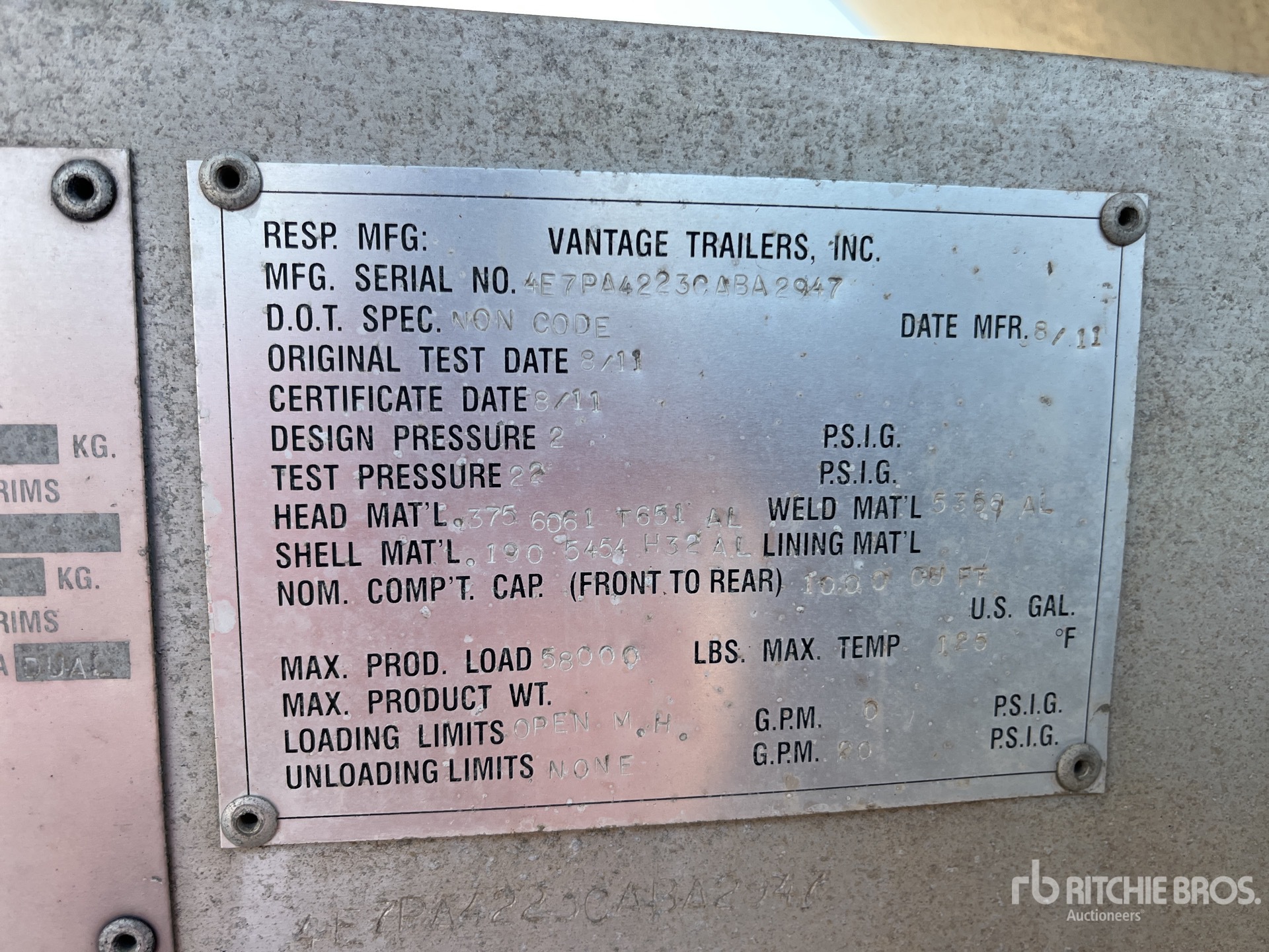 General Appearance with Serial Number / VIN