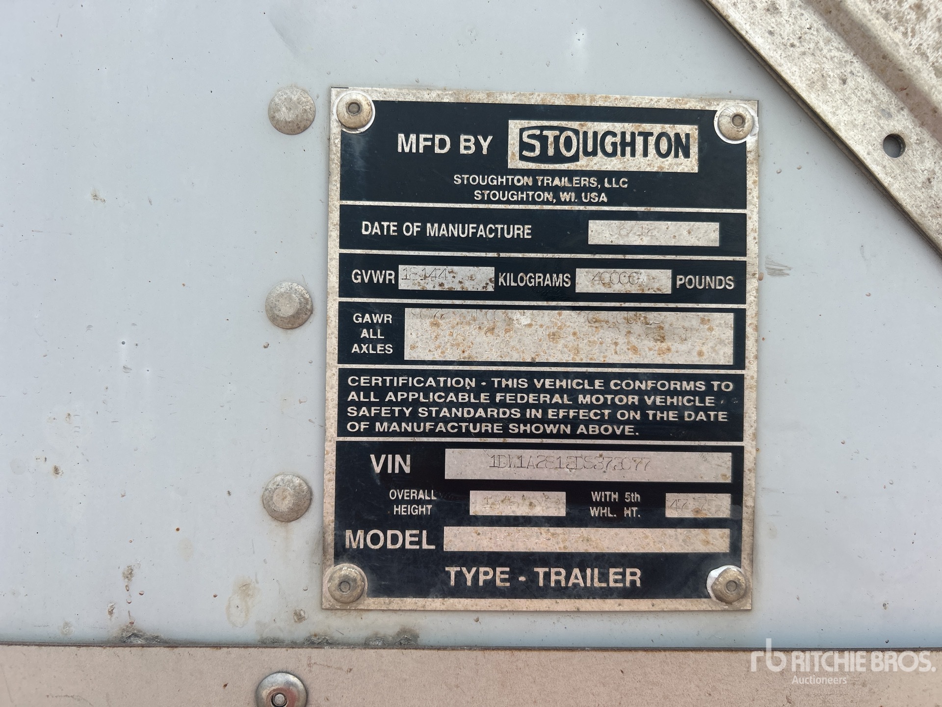 General Appearance with Serial Number / VIN