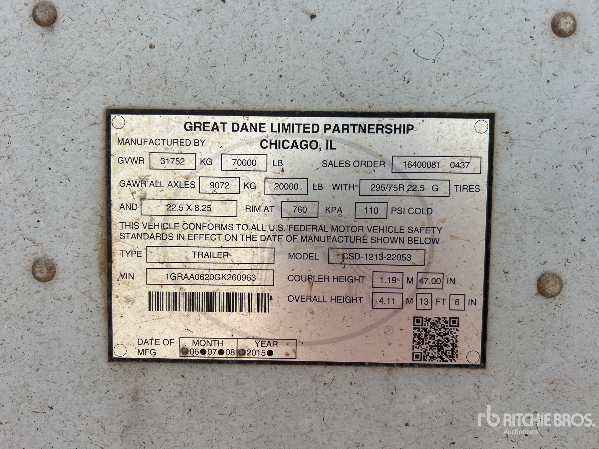 General Appearance with Serial Number / VIN