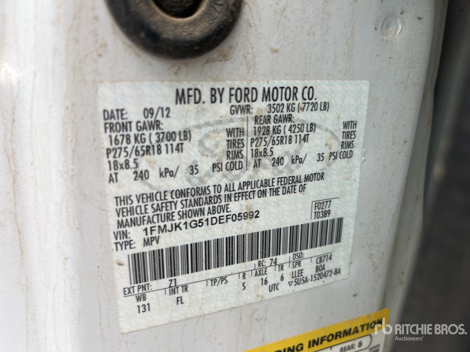 General Appearance with Serial Number / VIN