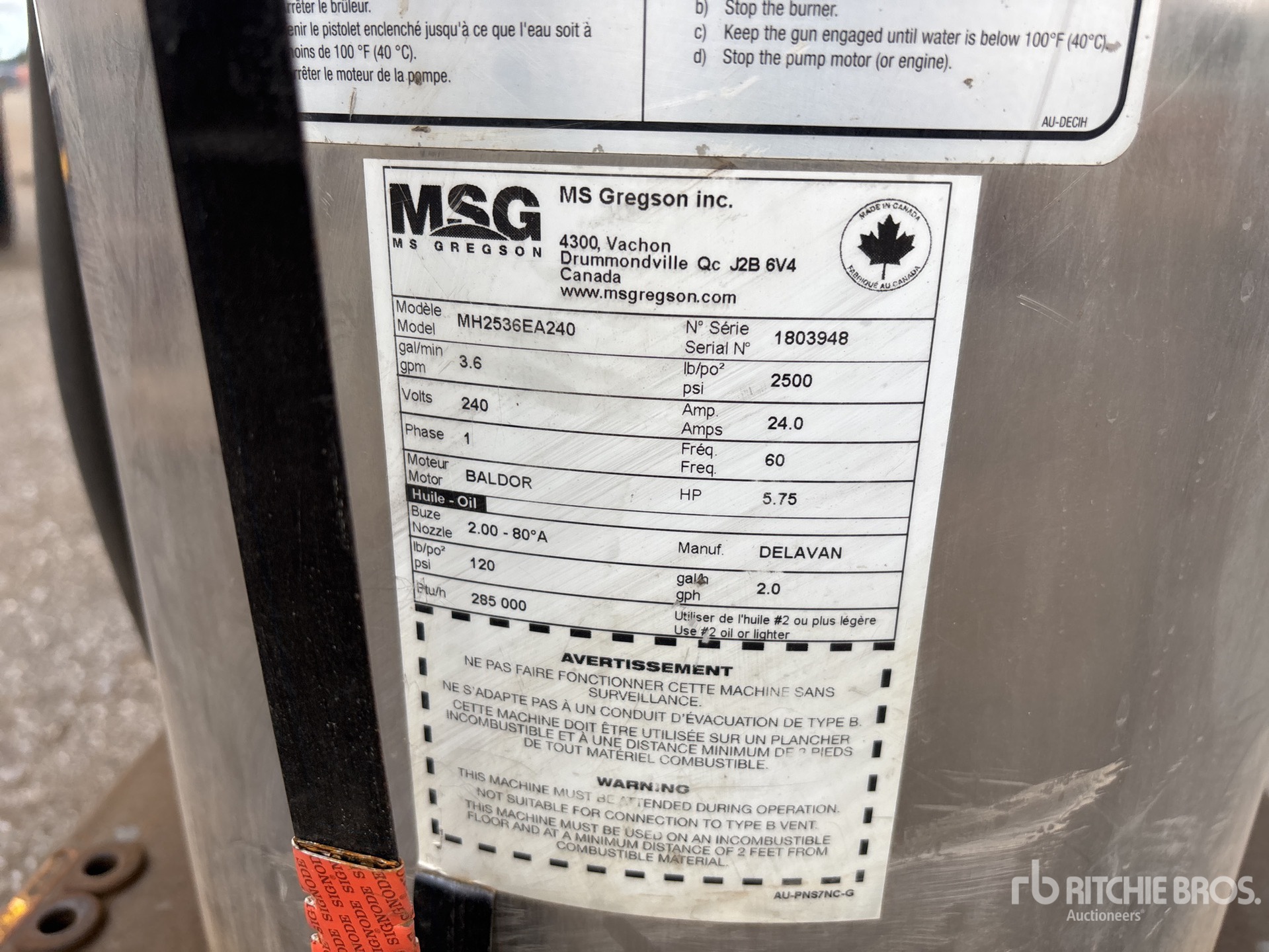 General Appearance with Serial Number / VIN