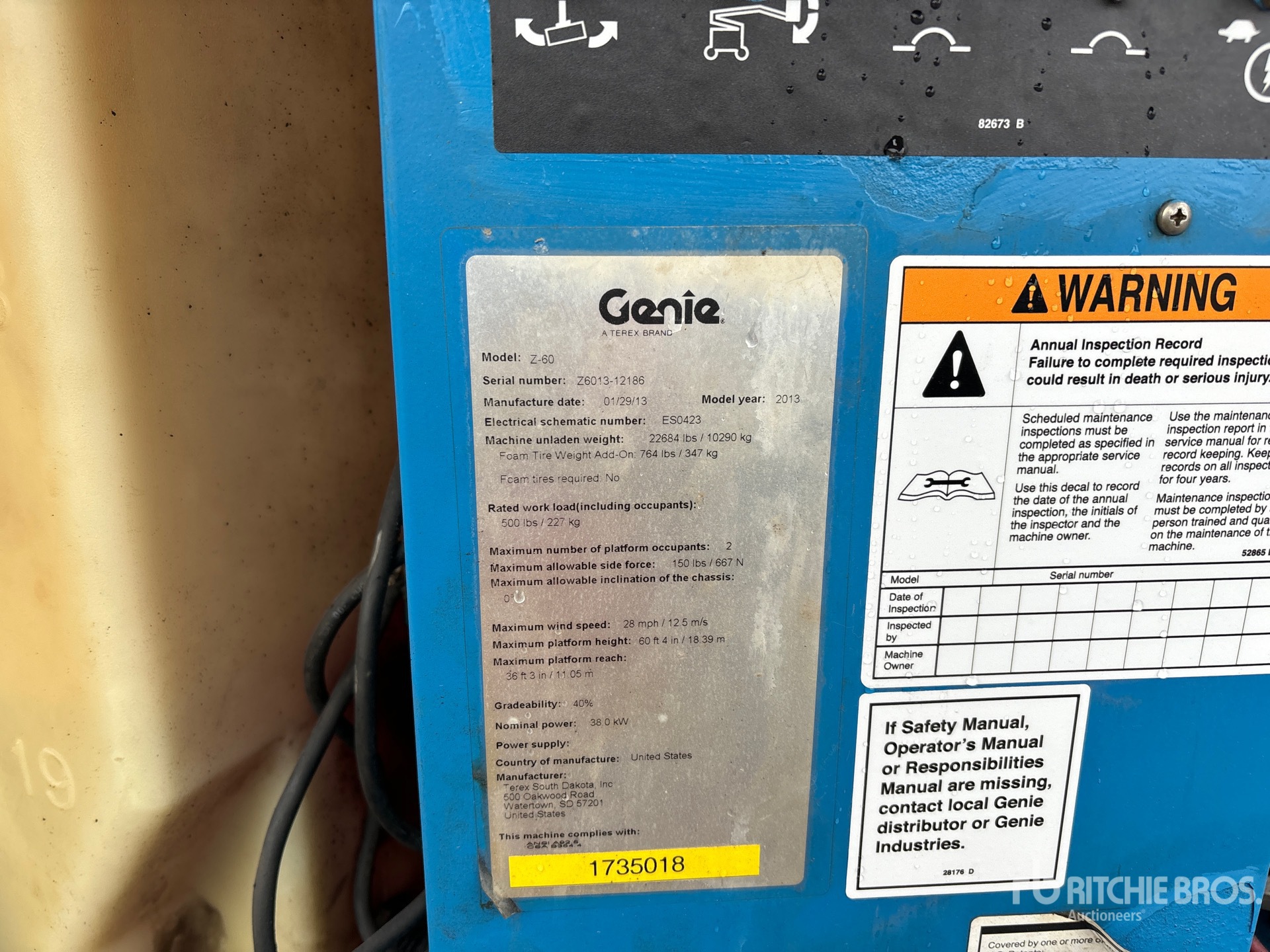 General Appearance with Serial Number / VIN