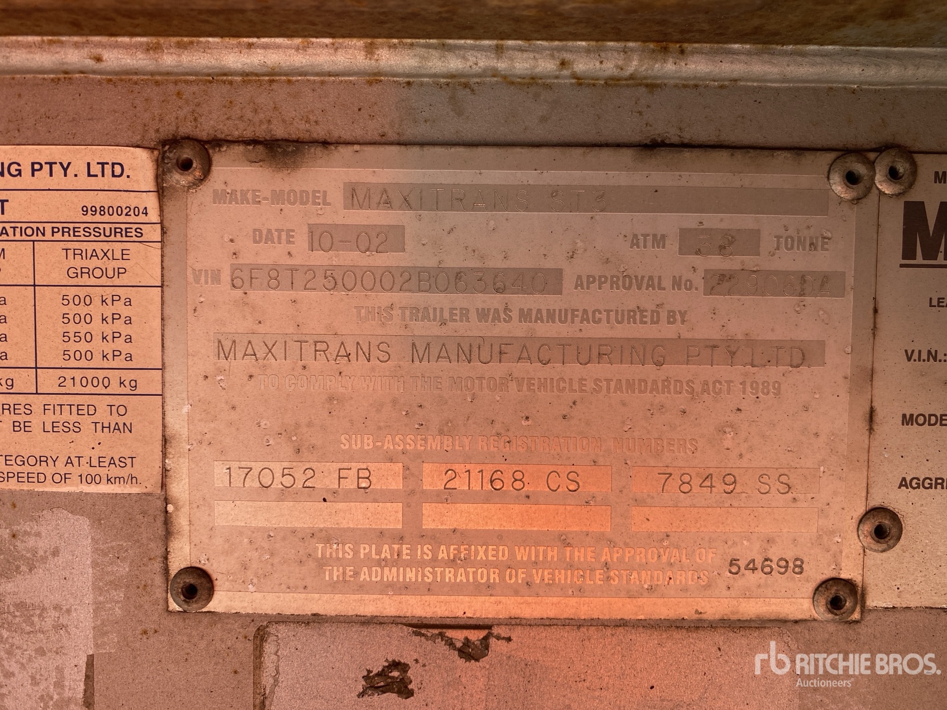 General Appearance with Serial Number / VIN