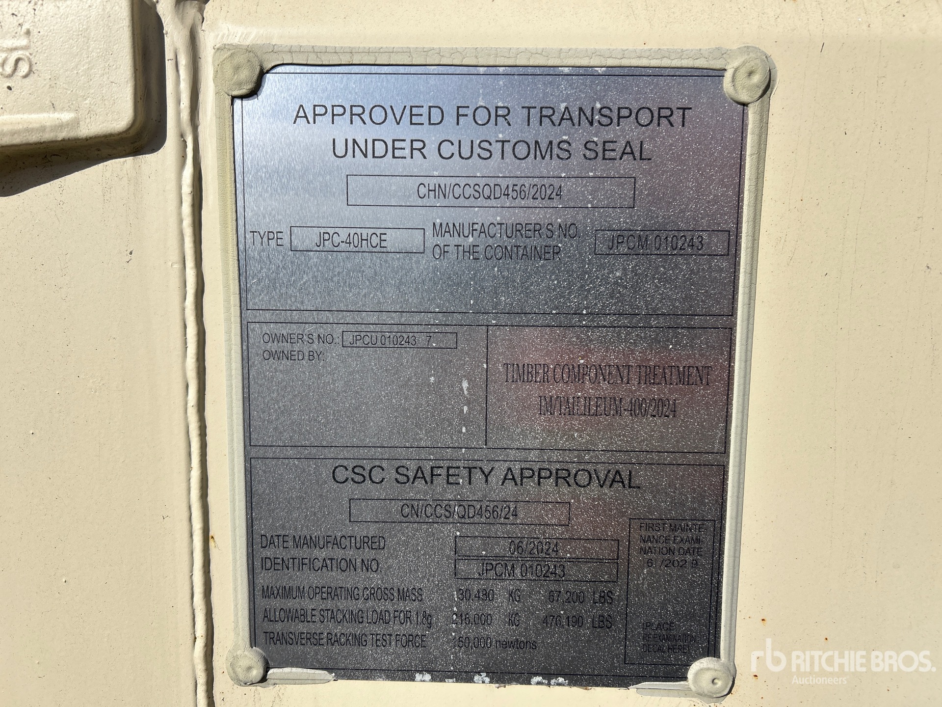 General Appearance with N.º de serie/VIN