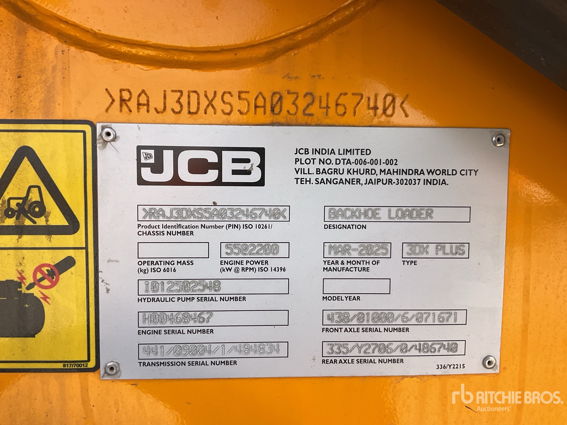 General Appearance with Serial Number / VIN