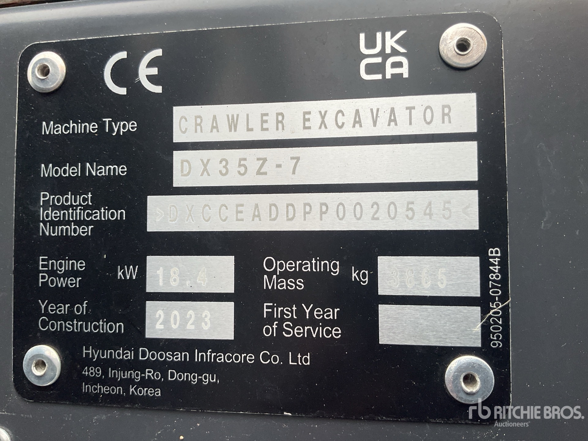 General Appearance with Serial Number / VIN