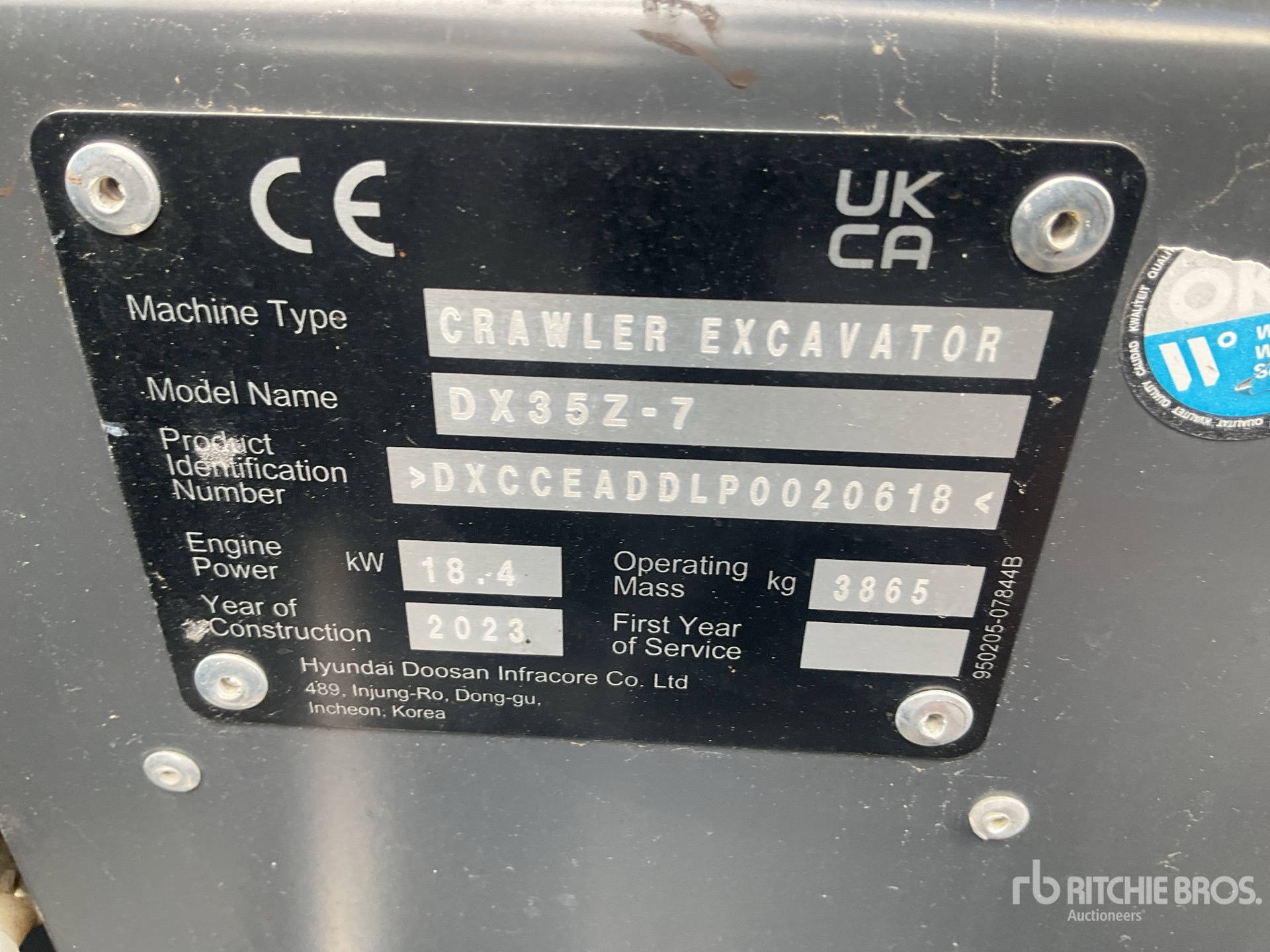 General Appearance with Serial Number / VIN