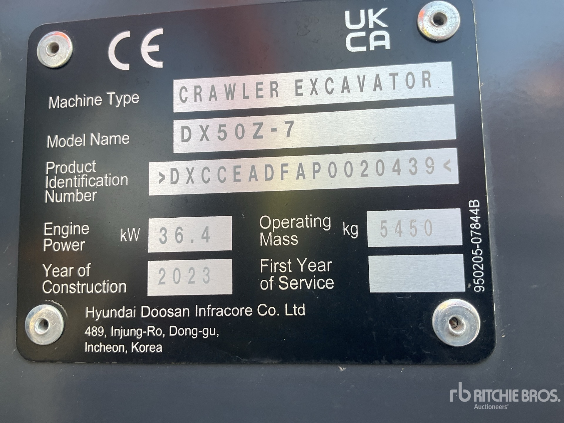General Appearance with Serial Number / VIN